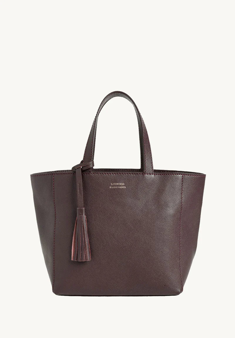 Petit Cabas parisien Loxwood en cuir grainé - Aubergine