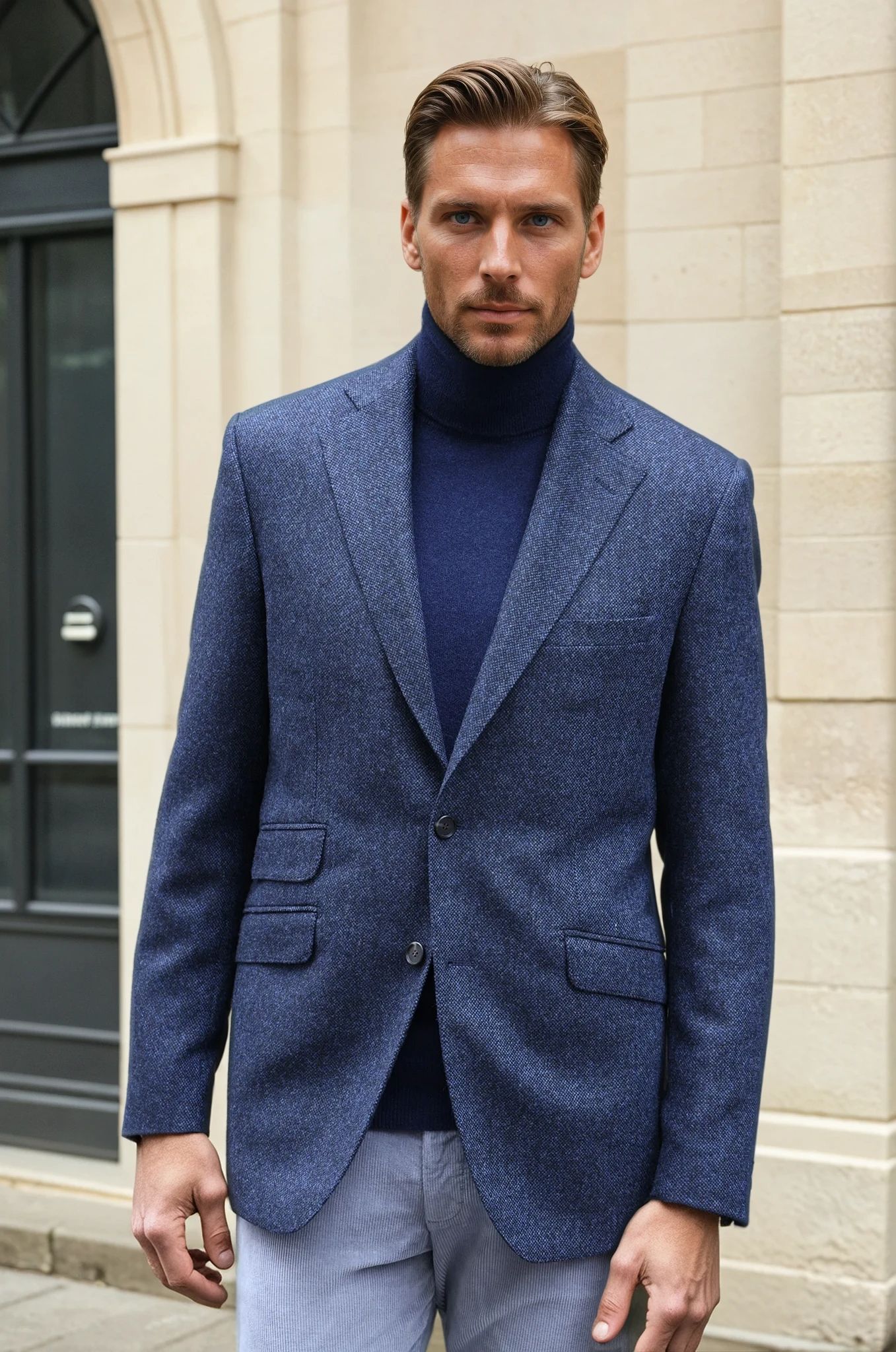 Veste Goal en laine et cachemire - Tweed jeans