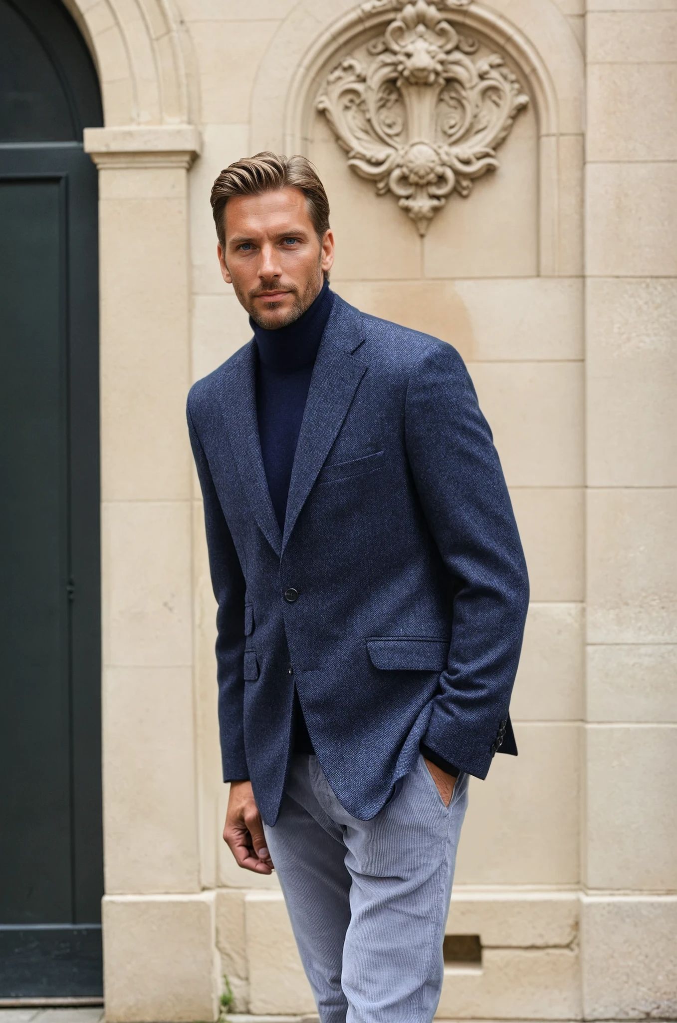 Veste Goal en laine et cachemire - Tweed jeans