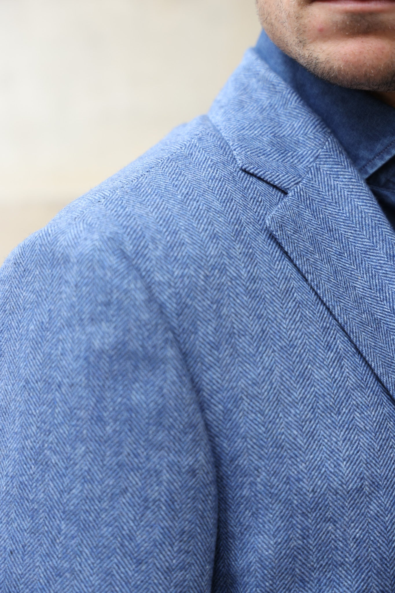 Veste Goal en laine - Chevron bleu