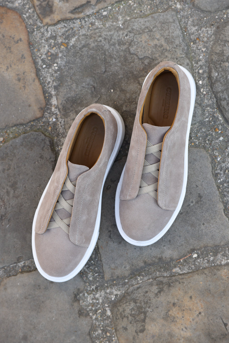 Basket Lugano en nubuck - Beige-CHAUSSURES HOMME-Curling-Paris