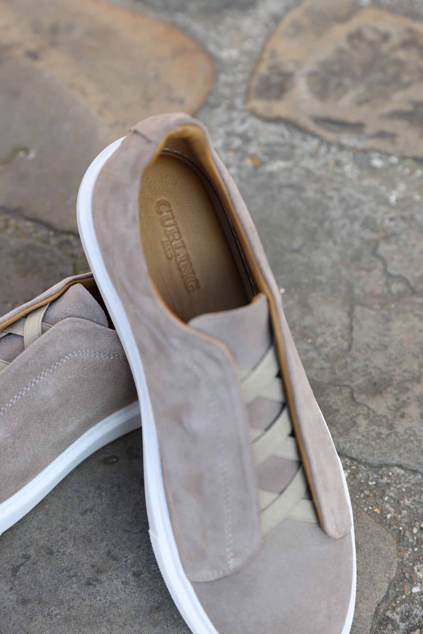 Basket Lugano en nubuck - Beige-CHAUSSURES HOMME-Curling-Paris