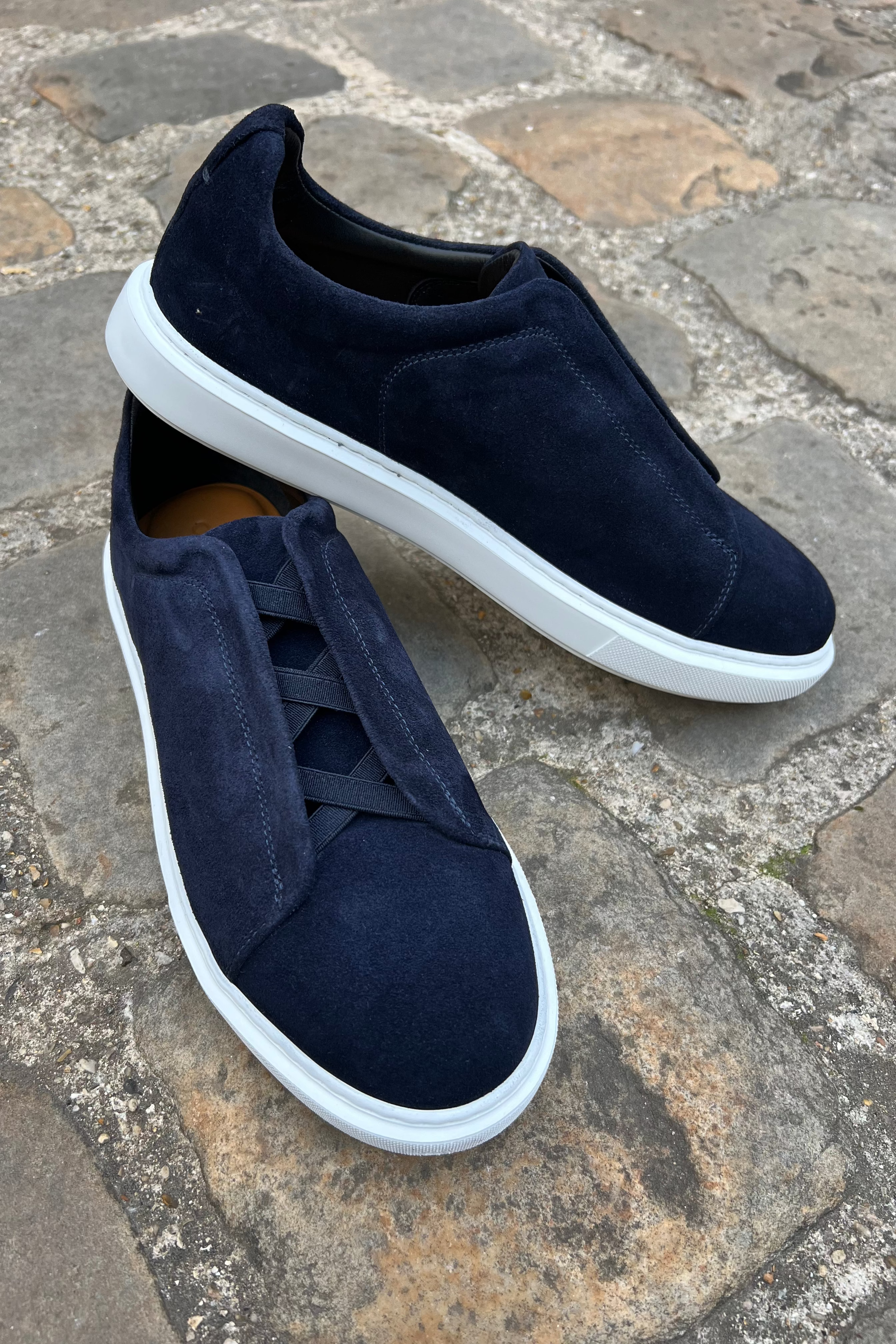 Basket Lugano en nubuck - Marine-CHAUSSURES HOMME-Curling-Paris