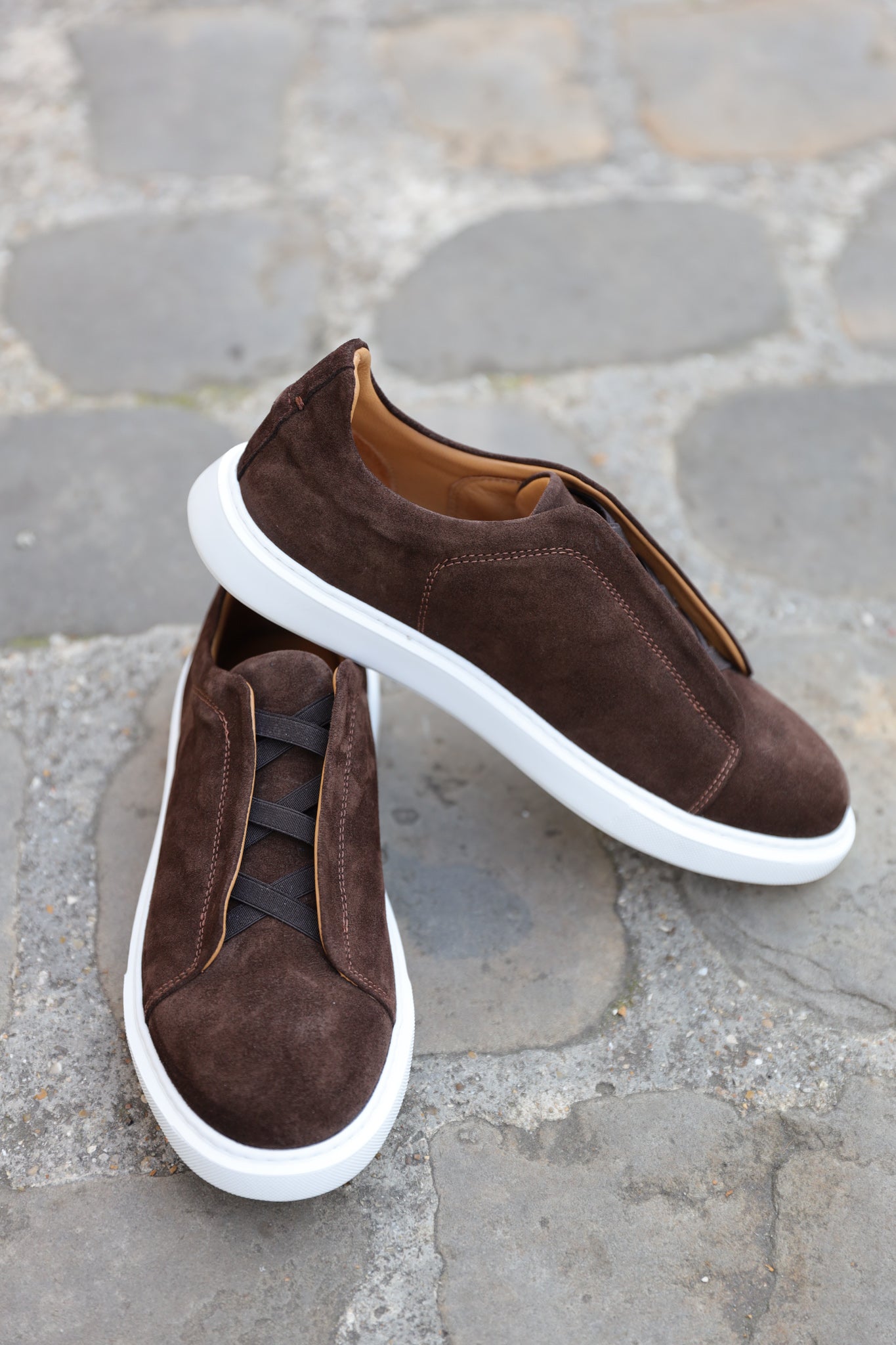 Basket Lugano en nubuck - Marron-CHAUSSURES HOMME-Curling-Paris