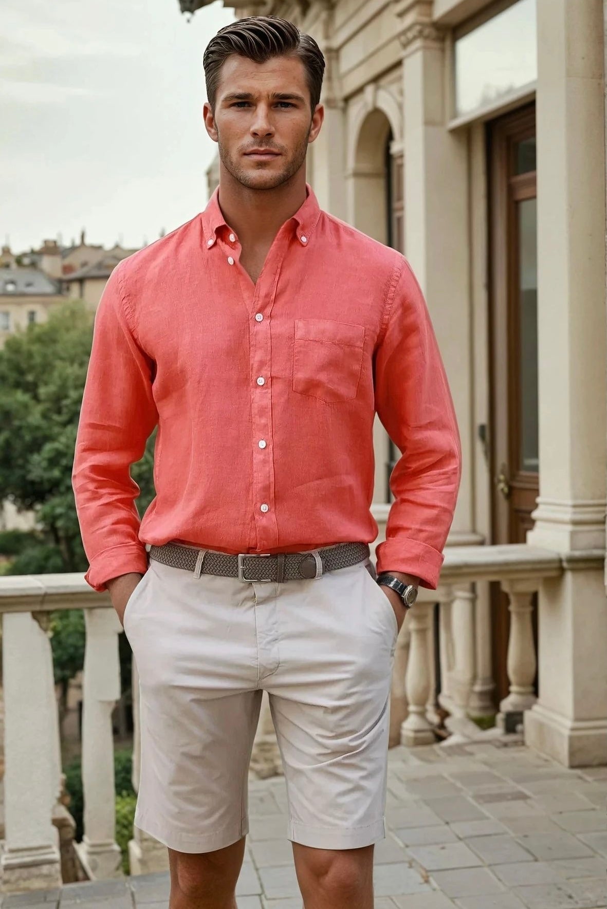 Bermuda Benji en coton - Beige-BERMUDAS HOMME-Curling-Paris