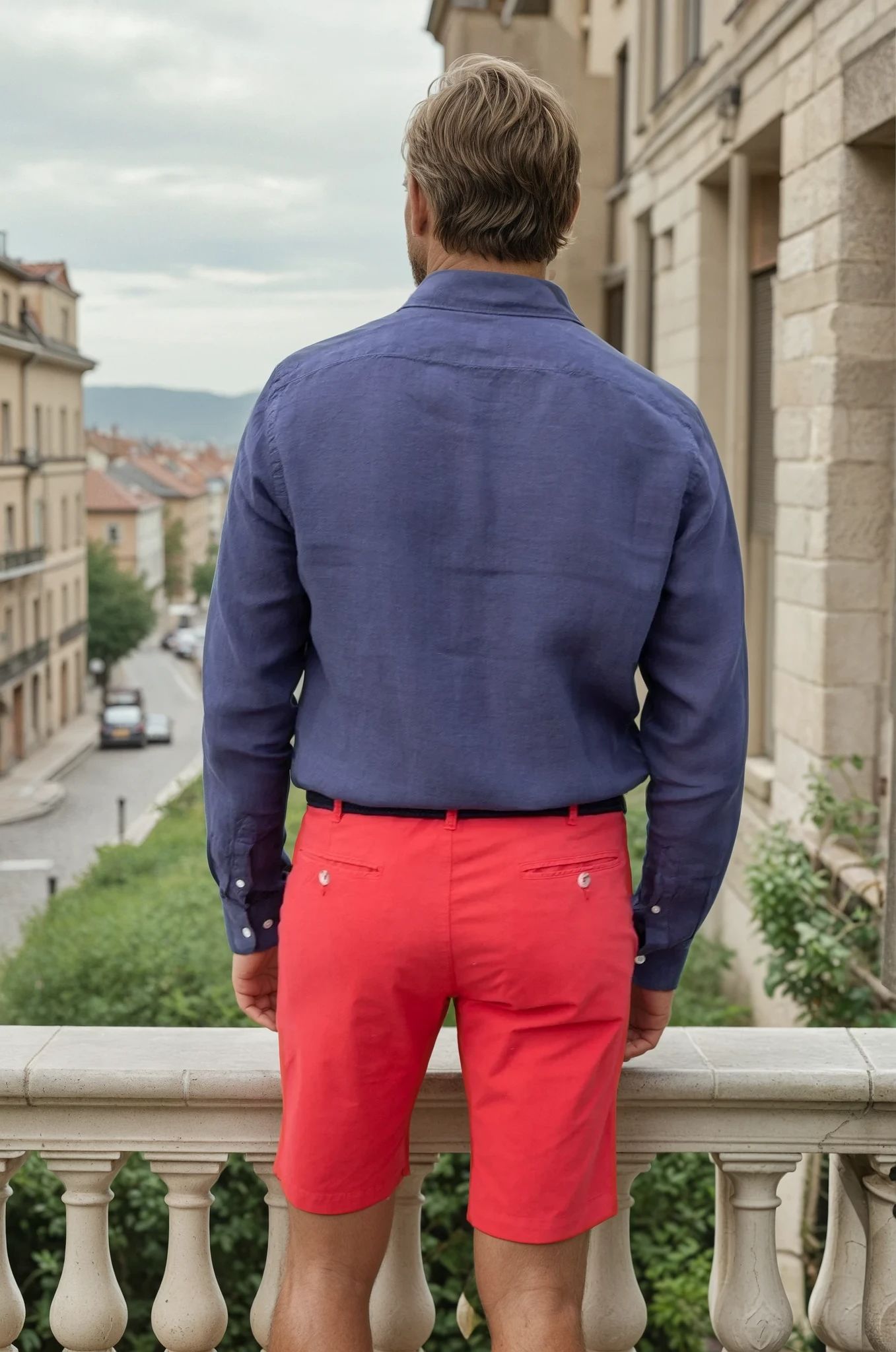 Bermuda Benji en coton - Rouge-BERMUDAS HOMME-Curling-Paris