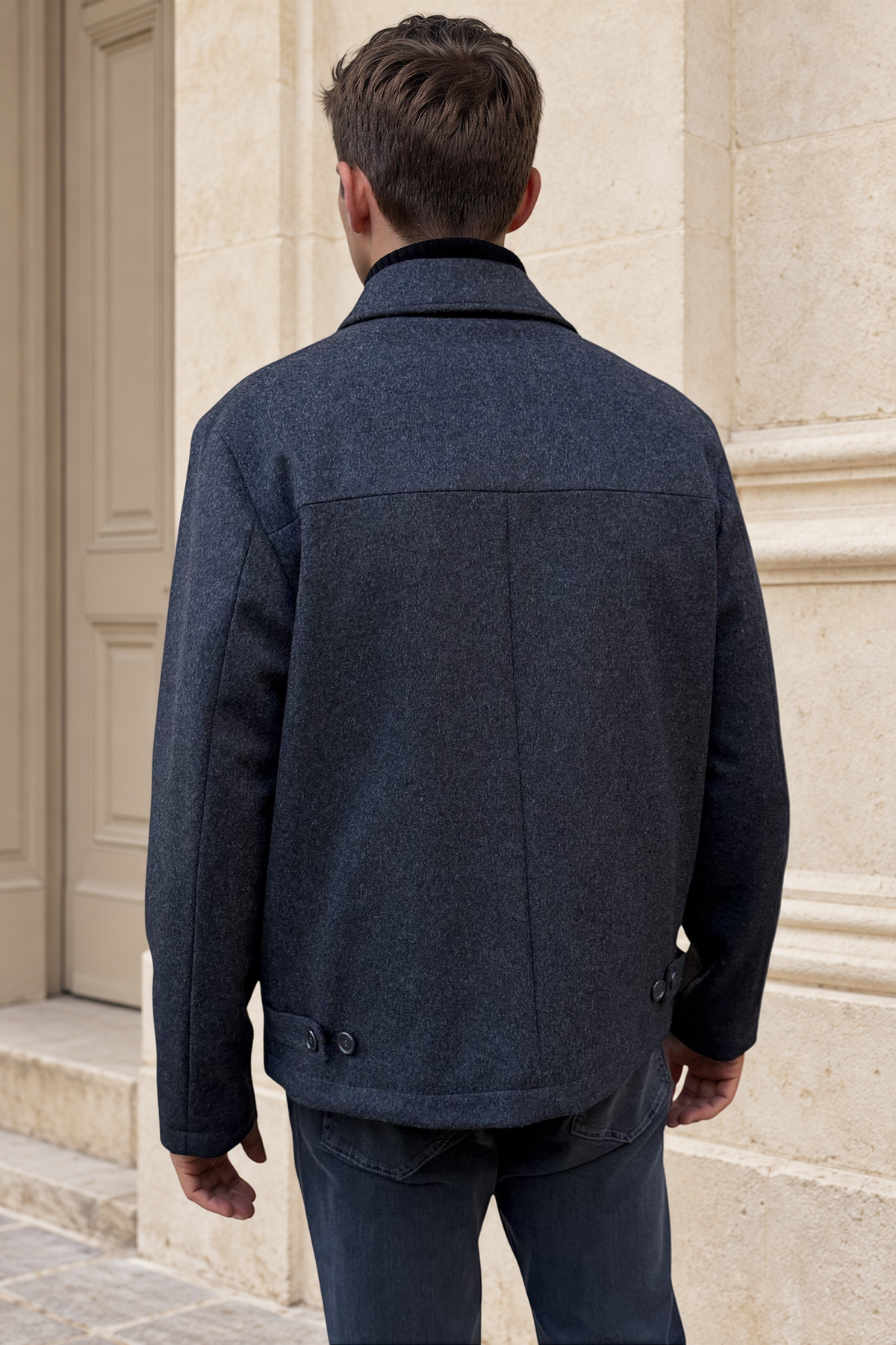 Blouson Noé en laine et cachemire – Anthracite-MANTEAU HOMME-Curling-Paris