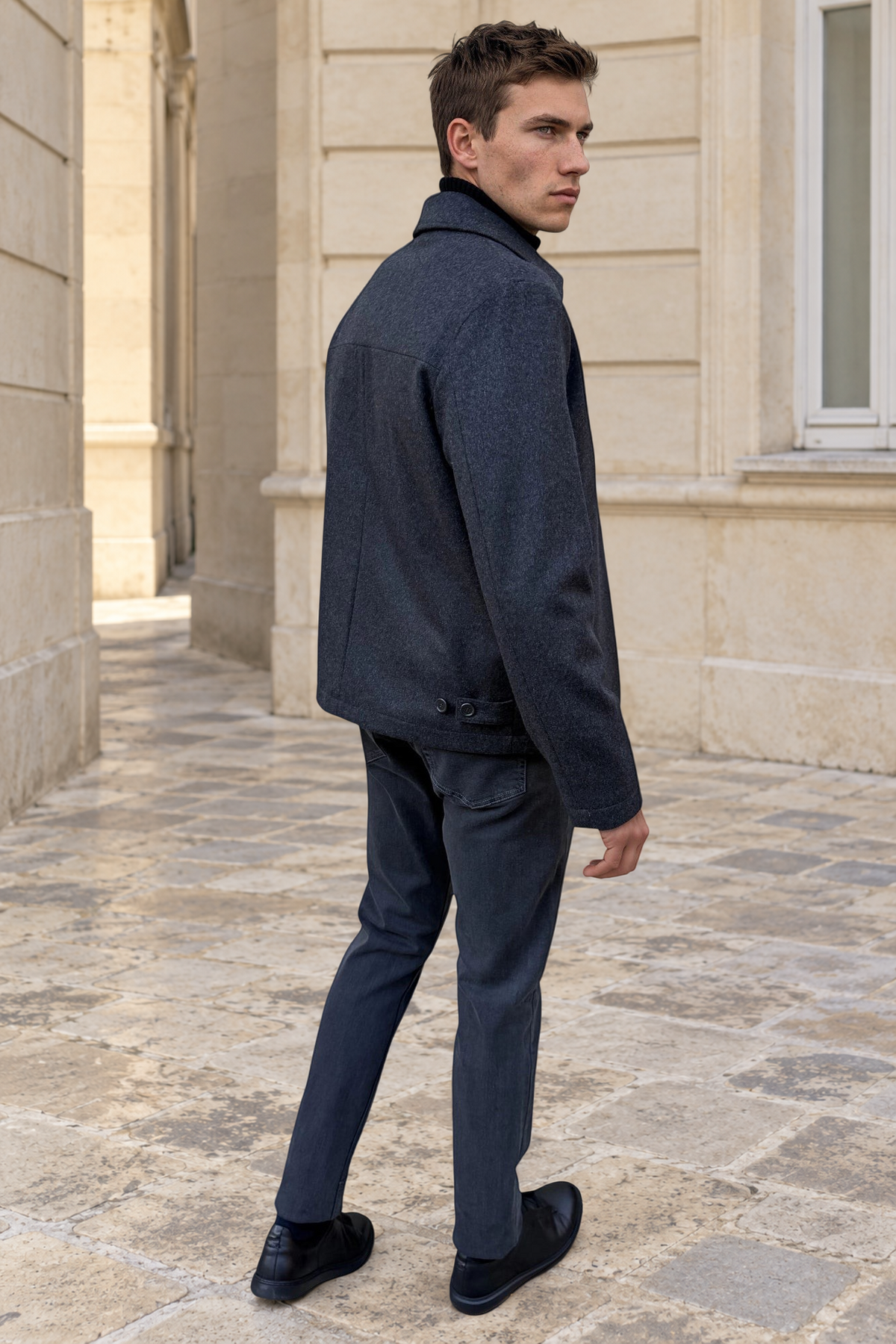 Blouson Noé en laine et cachemire – Anthracite-MANTEAU HOMME-Curling-Paris
