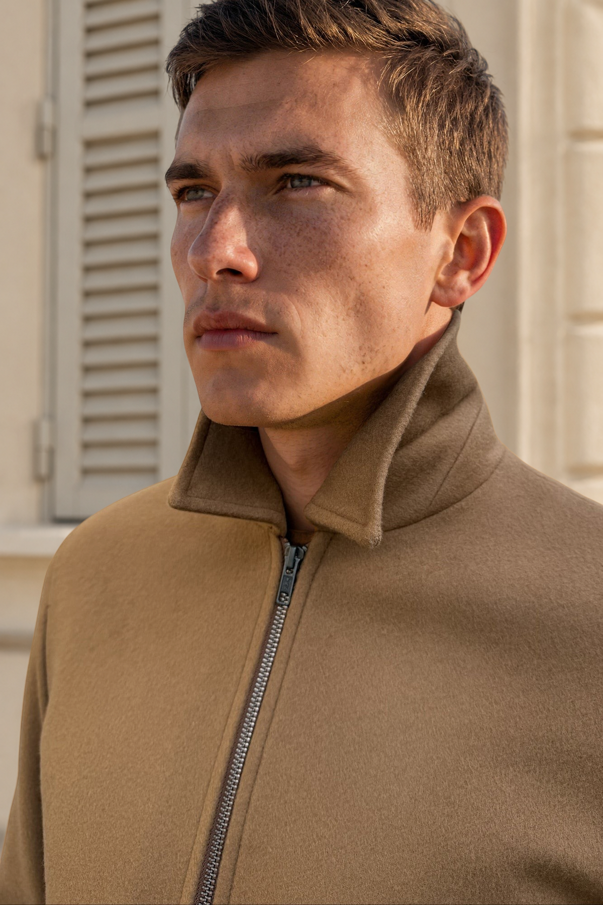 Blouson Noé en laine et cachemire – Camel-BLOUSON-Curling-Paris