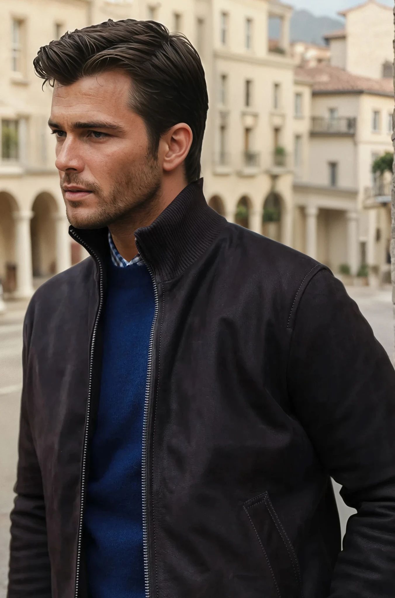 Blouson Spiros en peau - Marron-MANTEAU HOMME-Curling-Paris