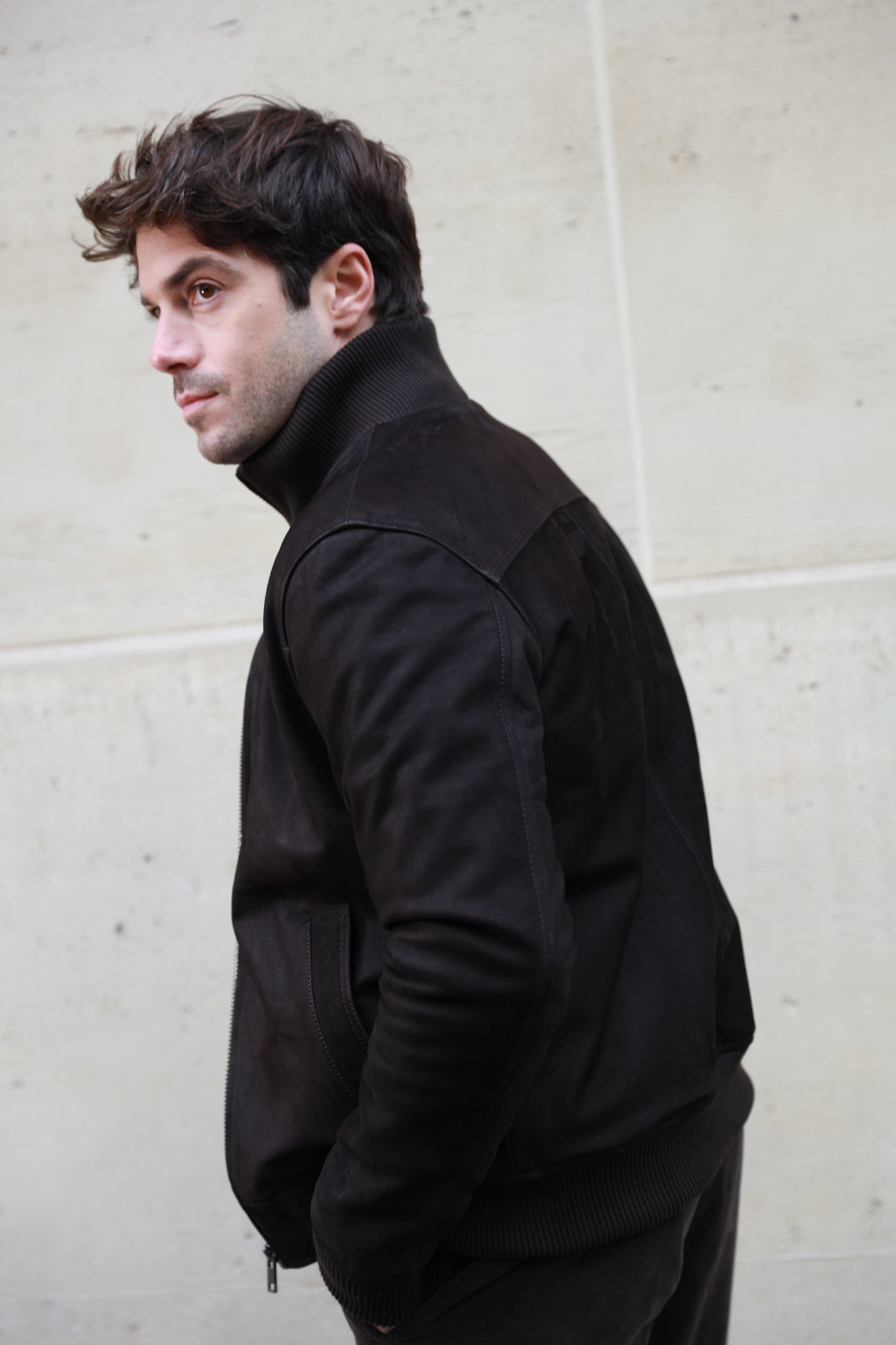 Blouson Spiros en peau - Marron-MANTEAU HOMME-Curling-Paris