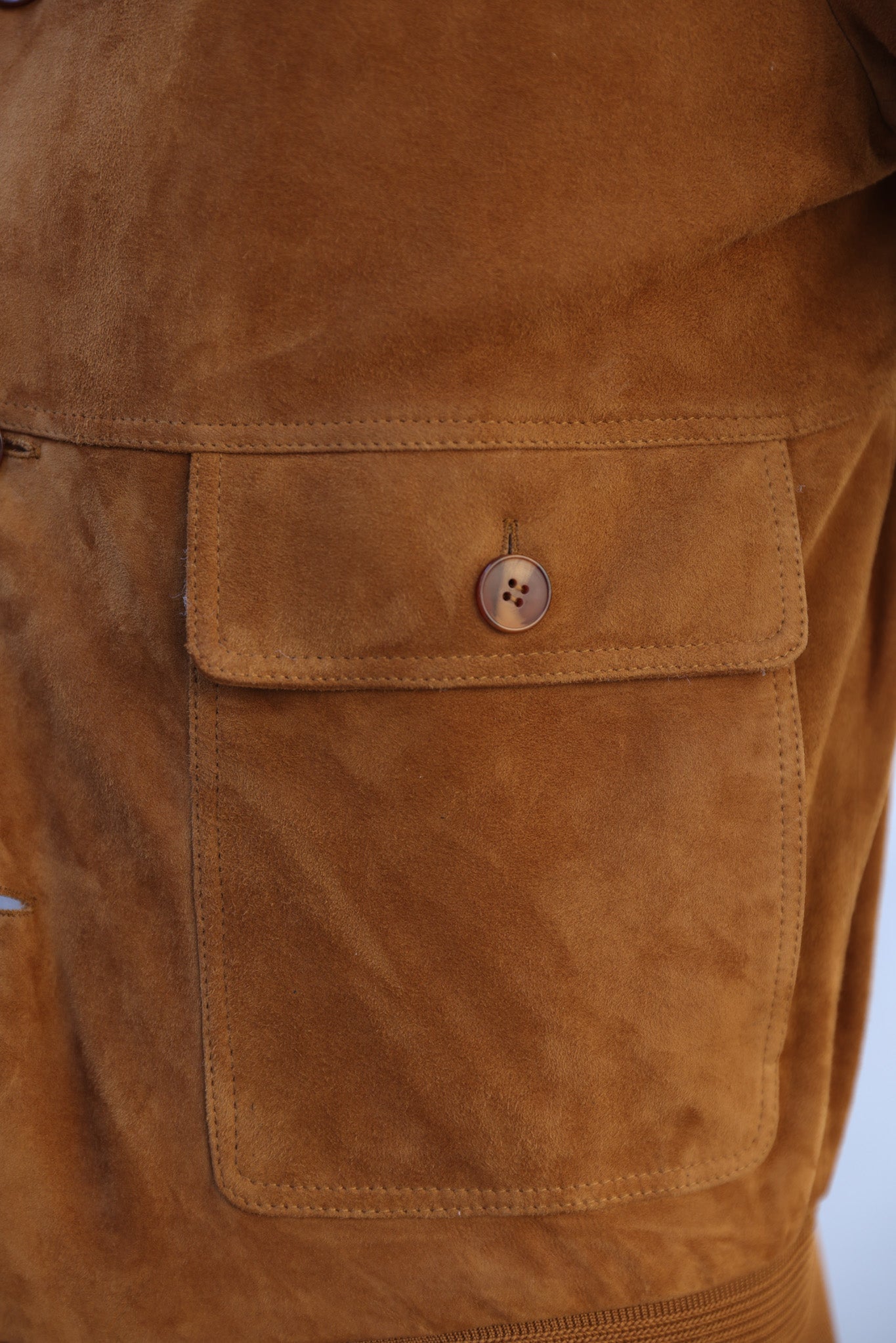 Blouson en peau Starter - Chèvre velours Cognac-MANTEAU HOMME-Curling-Paris