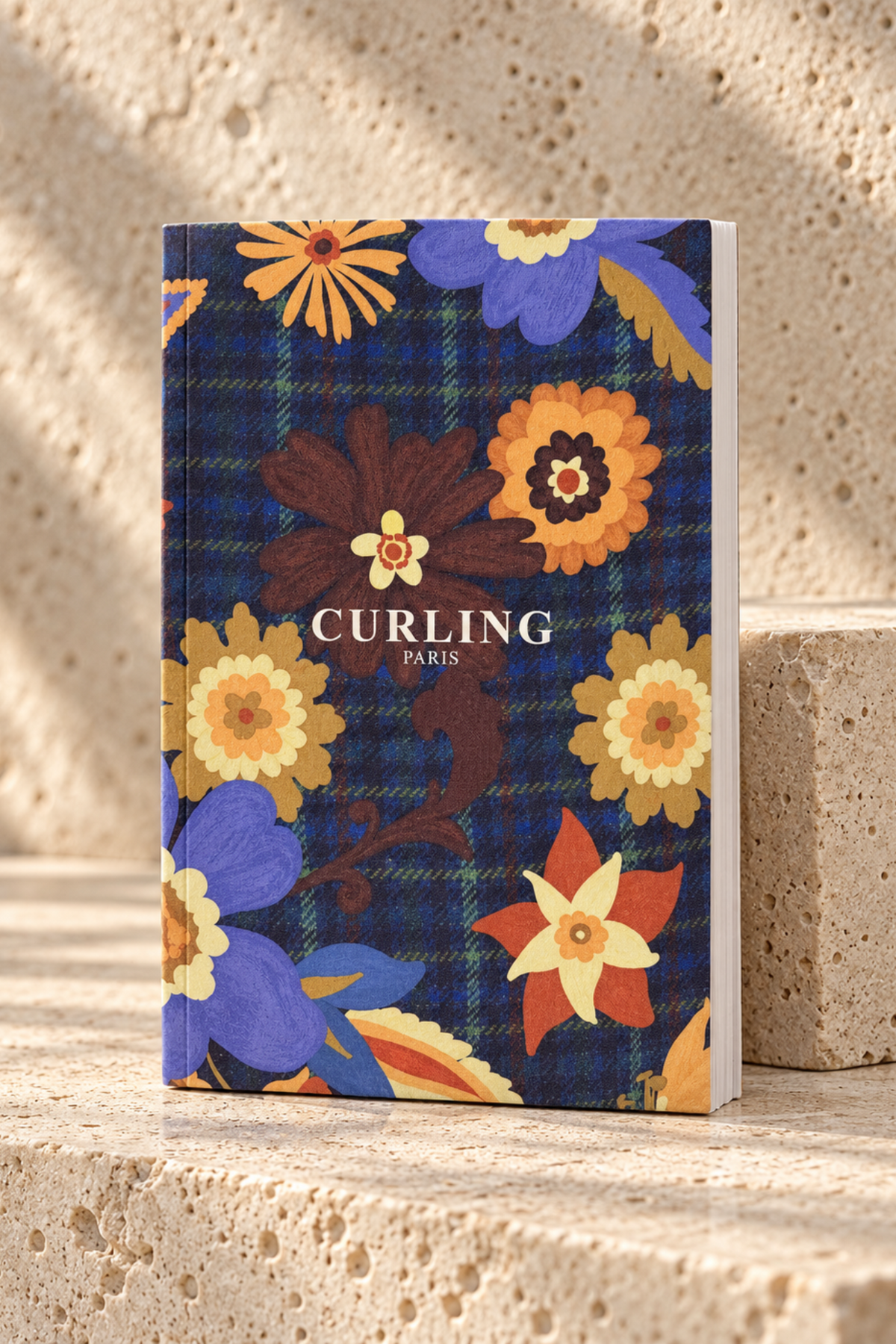 Carnet de note - Bleu nuit, camel et ocre-PAPETERIE-Curling-Paris