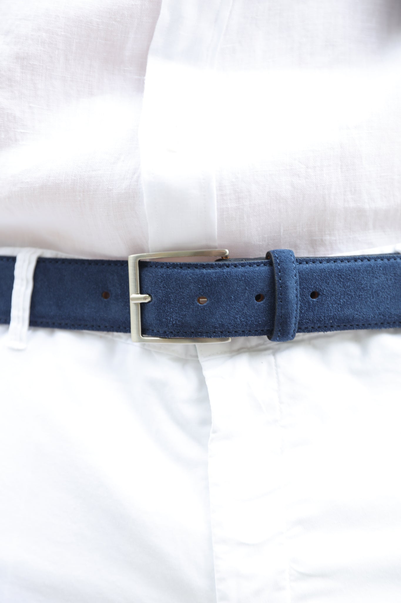 Ceinture César en croûte de velours - Bleu-CEINTURES HOMME-Curling-Paris