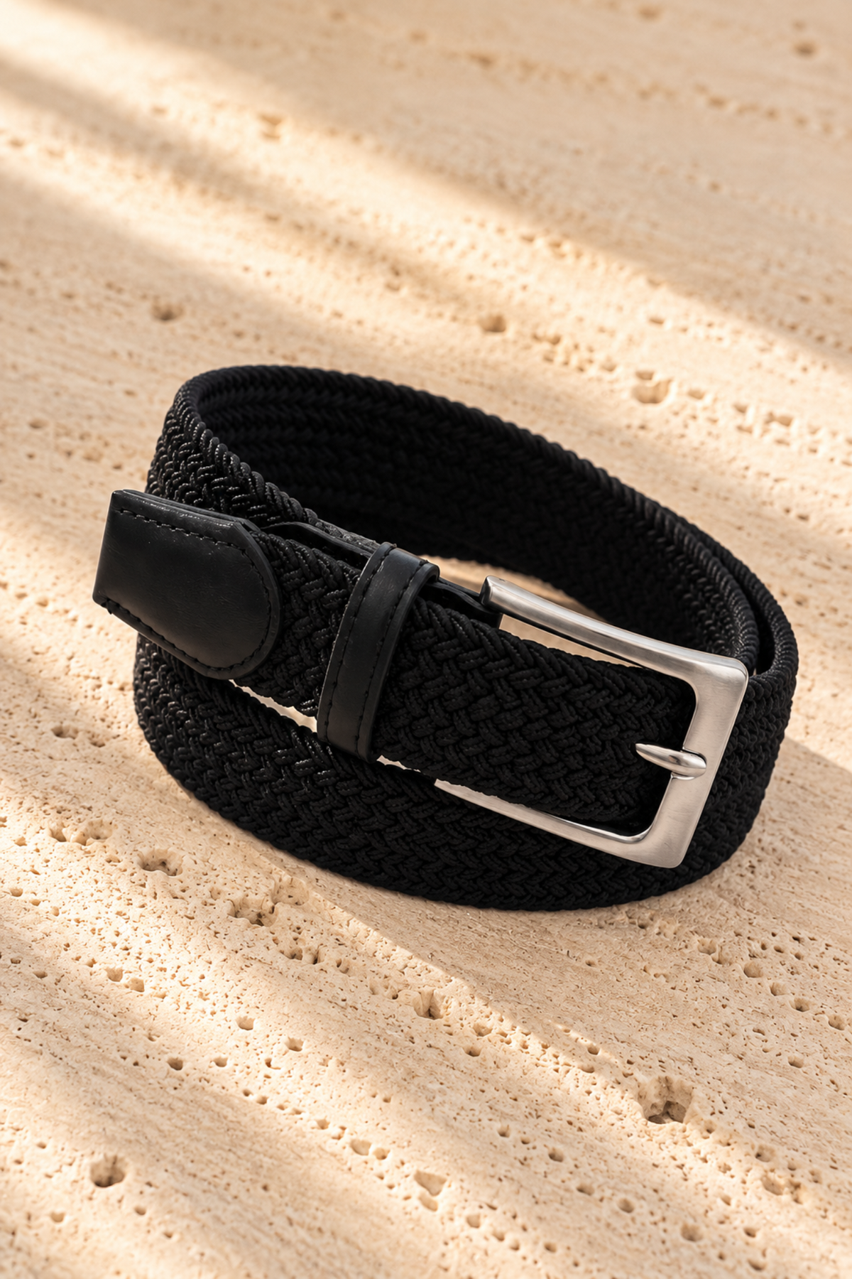Ceinture homme Celestyn tressée – Noir