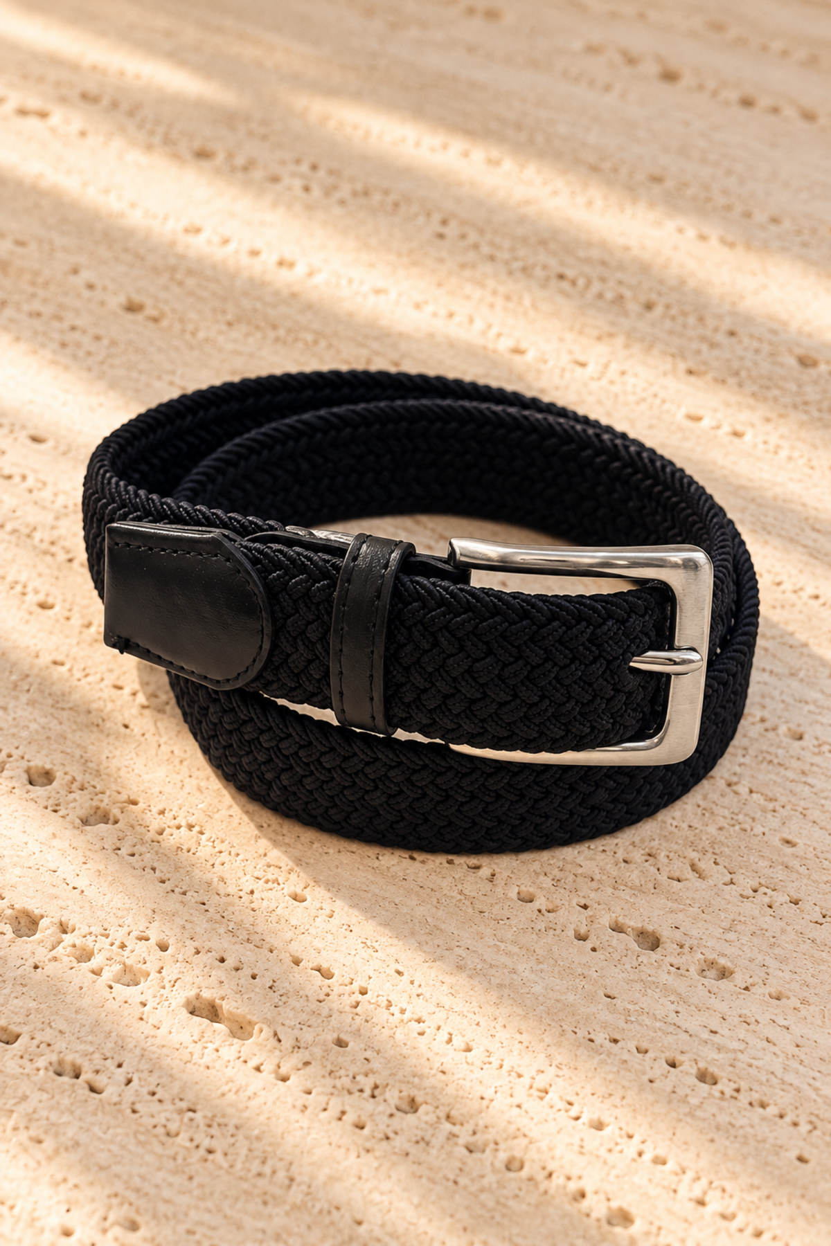 Ceinture homme Celestyn tressée – Noir