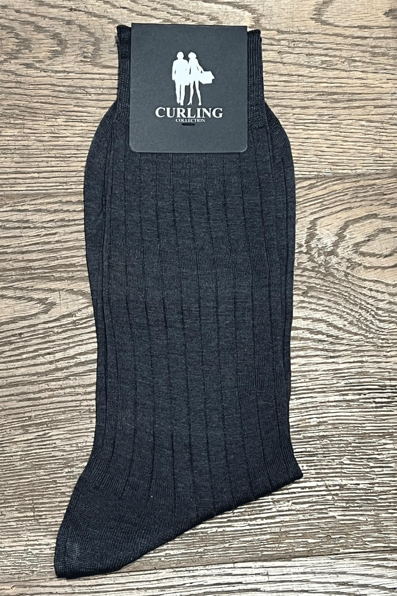 Chaussettes Carly en fil d'Ecosse - Anthracite-CHAUSSETTES HOMME-Curling-Paris