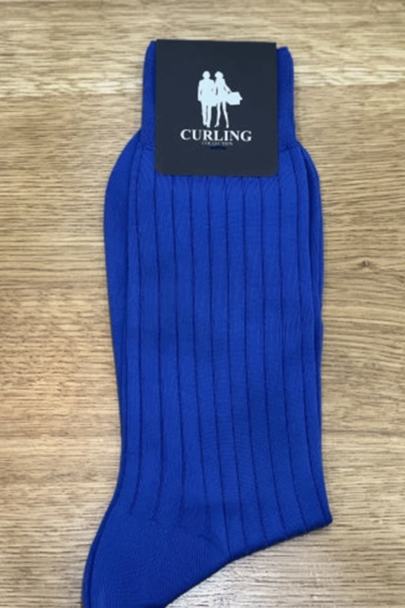 Chaussettes Carly en fil d'Ecosse - Bleu-CHAUSSETTES HOMME-Curling-Paris