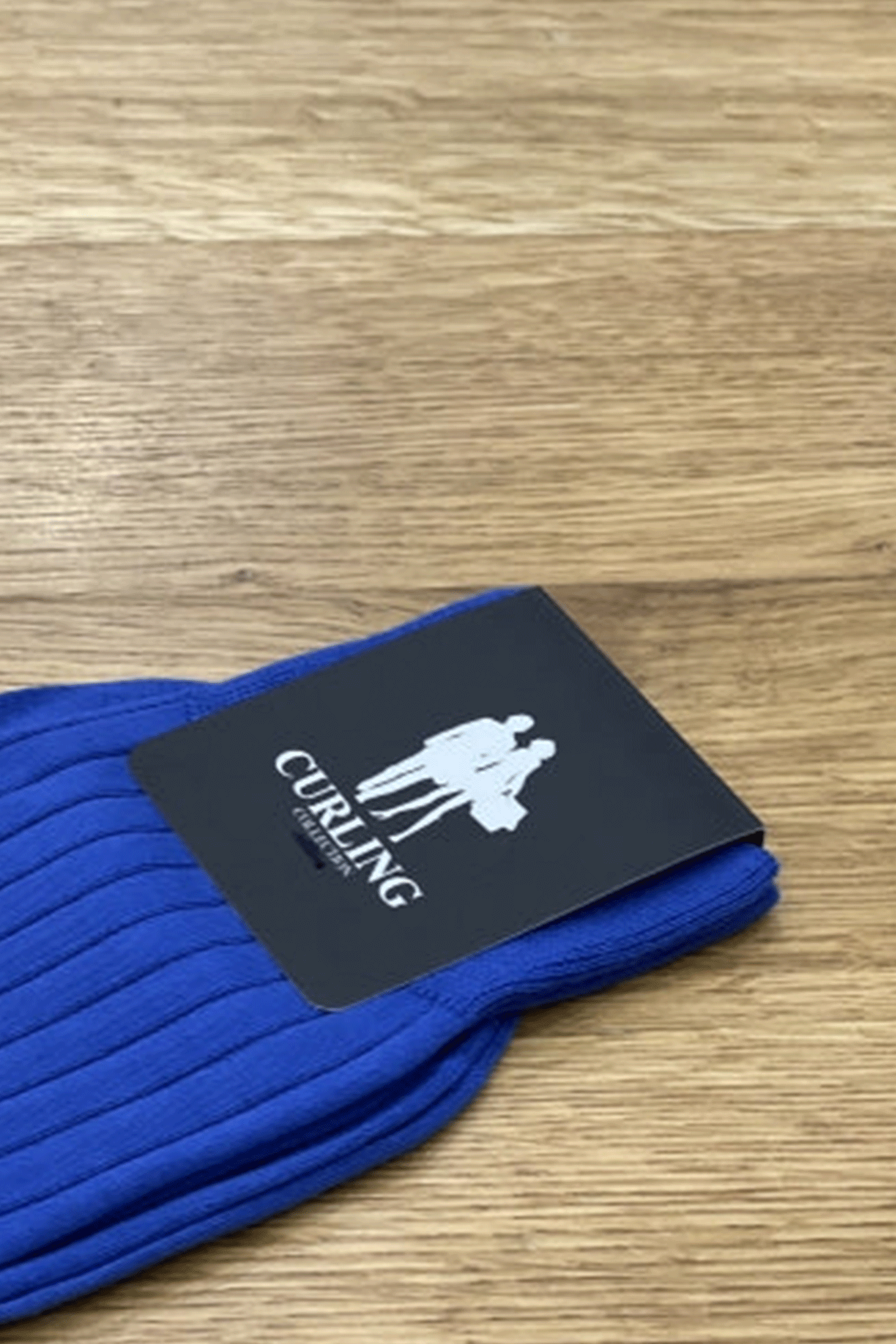 Chaussettes Carly en fil d'Ecosse - Bleu-CHAUSSETTES HOMME-Curling-Paris