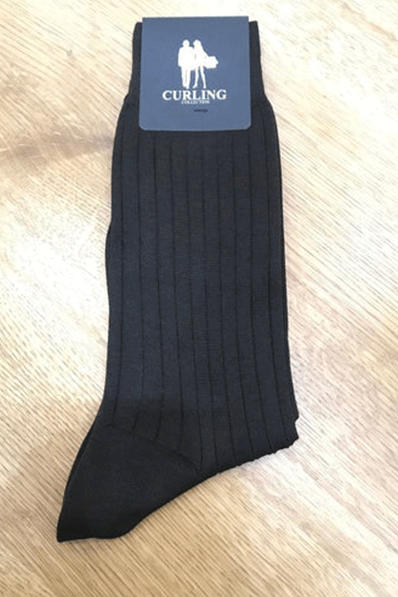 Chaussettes Carly en fil d'Ecosse - Noir-CHAUSSETTES HOMME-Curling-Paris