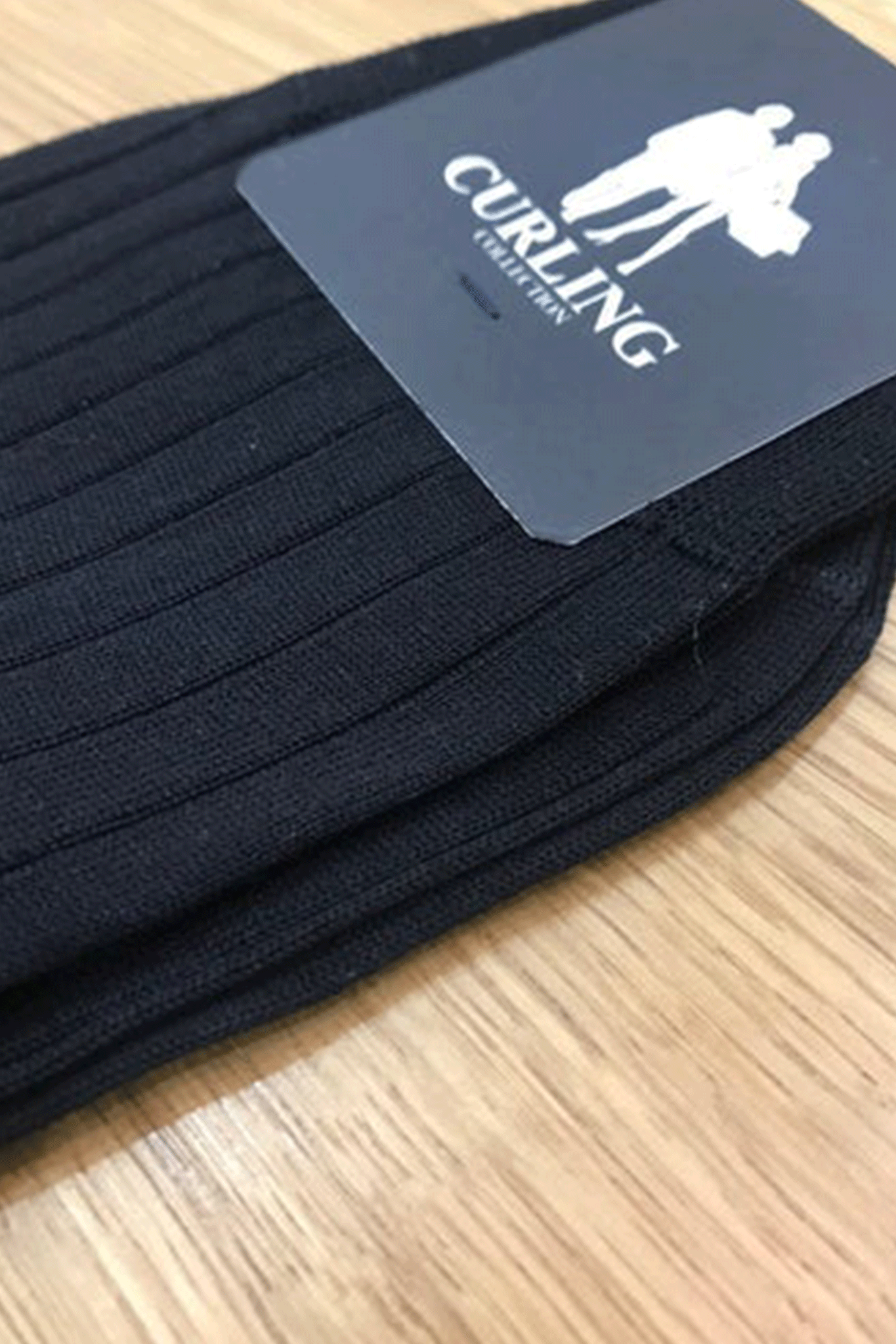 Chaussettes Carly en fil d'Ecosse - Noir-CHAUSSETTES HOMME-Curling-Paris