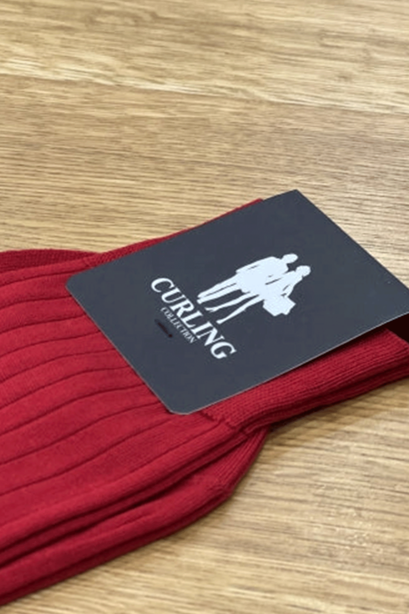 Chaussettes Carly en fil d'Ecosse - Rouge-CHAUSSETTES HOMME-Curling-Paris