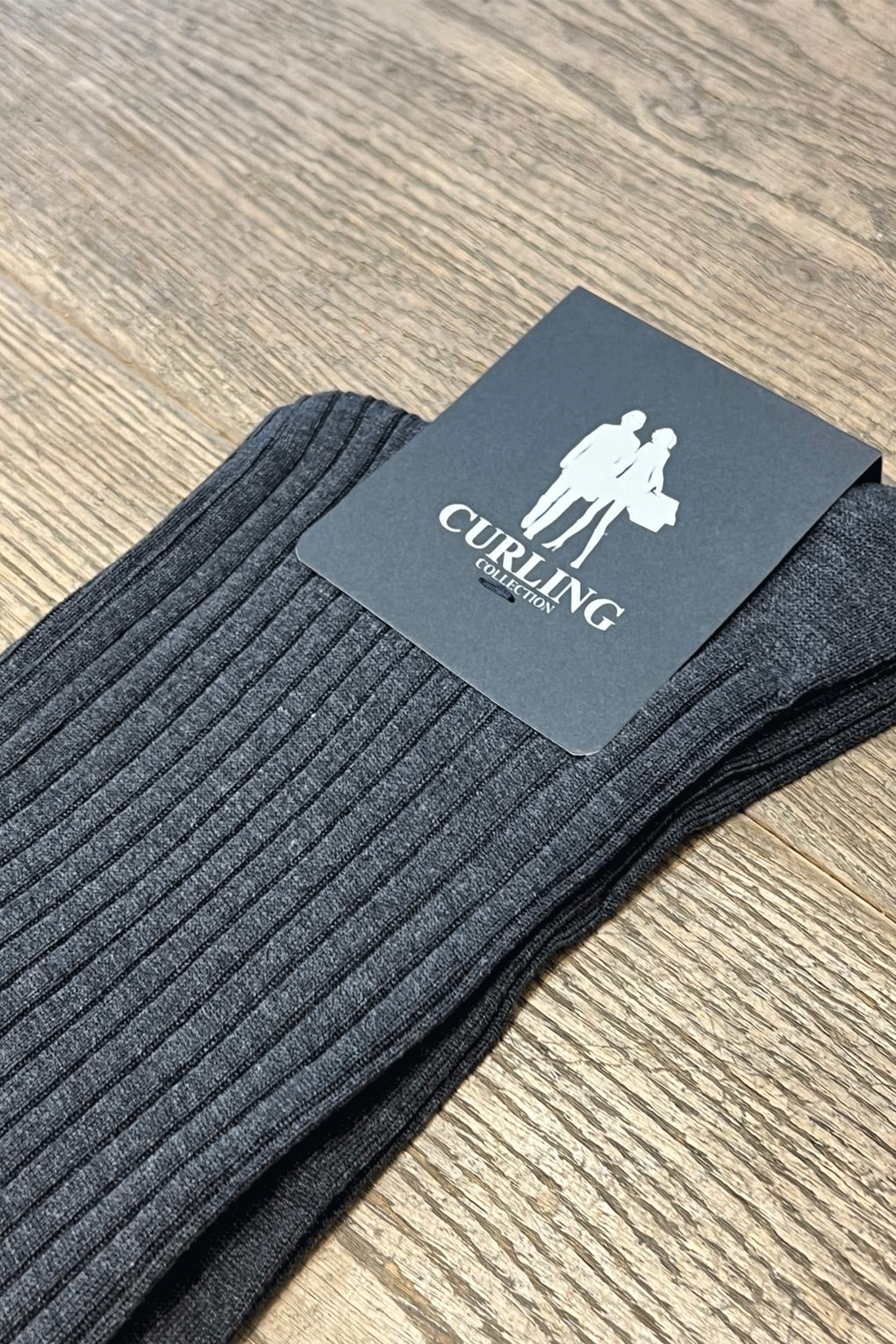 Chaussettes hautes en fil d'Ecosse - Anthracite-CHAUSSETTES HOMME-Curling-Paris