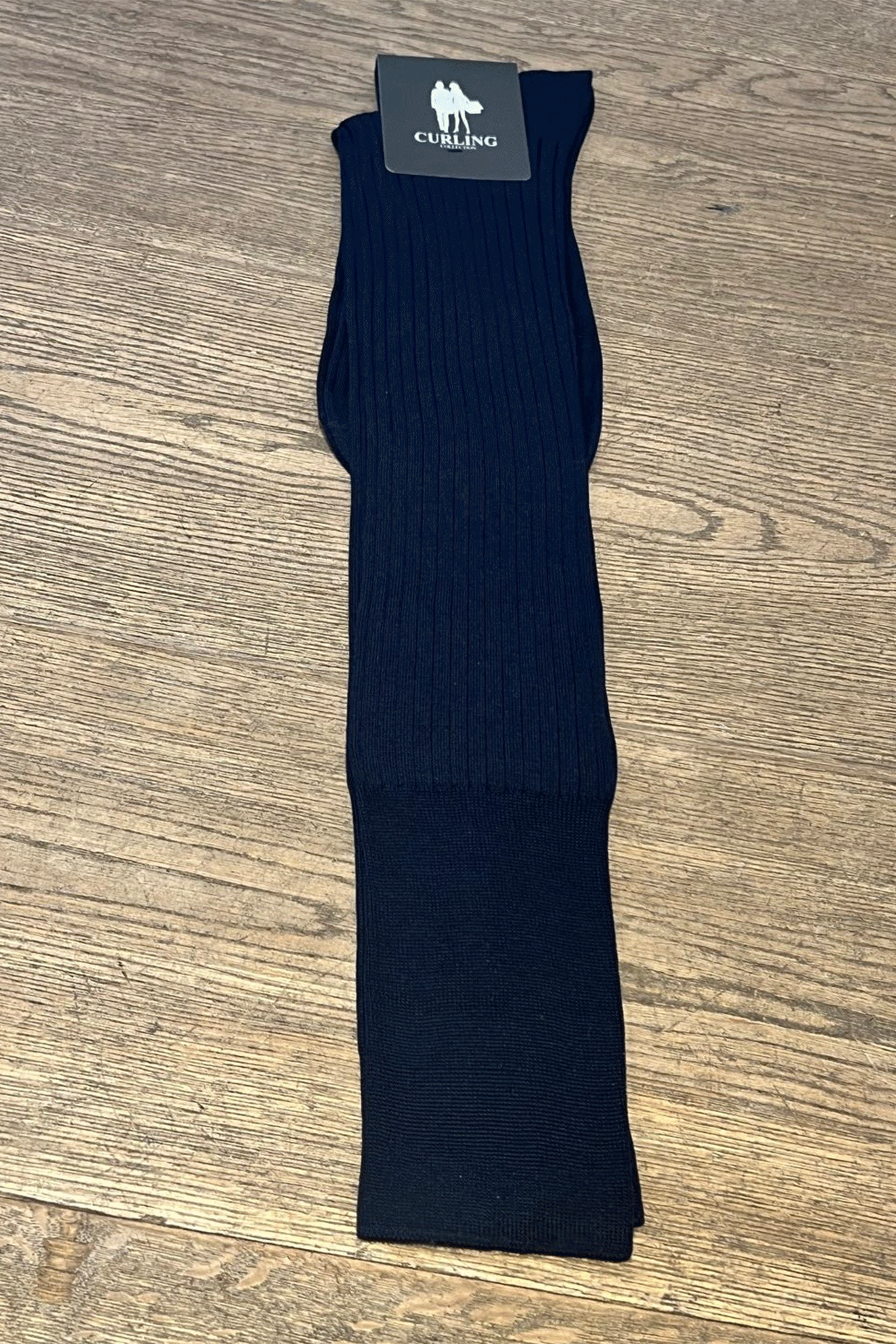 Chaussettes hautes en fil d'Ecosse - Marine-CHAUSSETTES HOMME-Curling-Paris