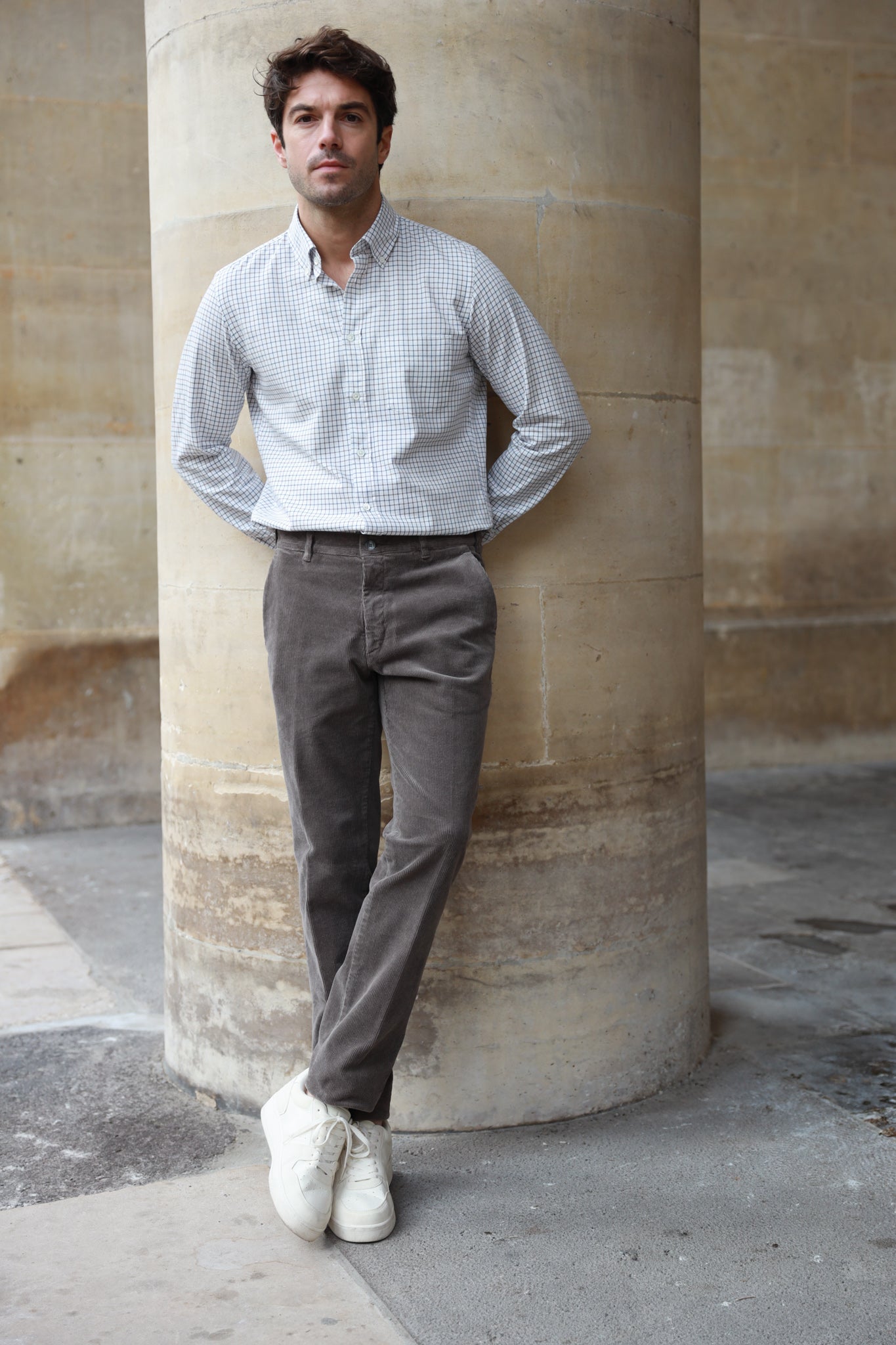 Chemise Clovis à carreaux - Ecru & Vert-CHEMISE HOMME-Curling-Paris