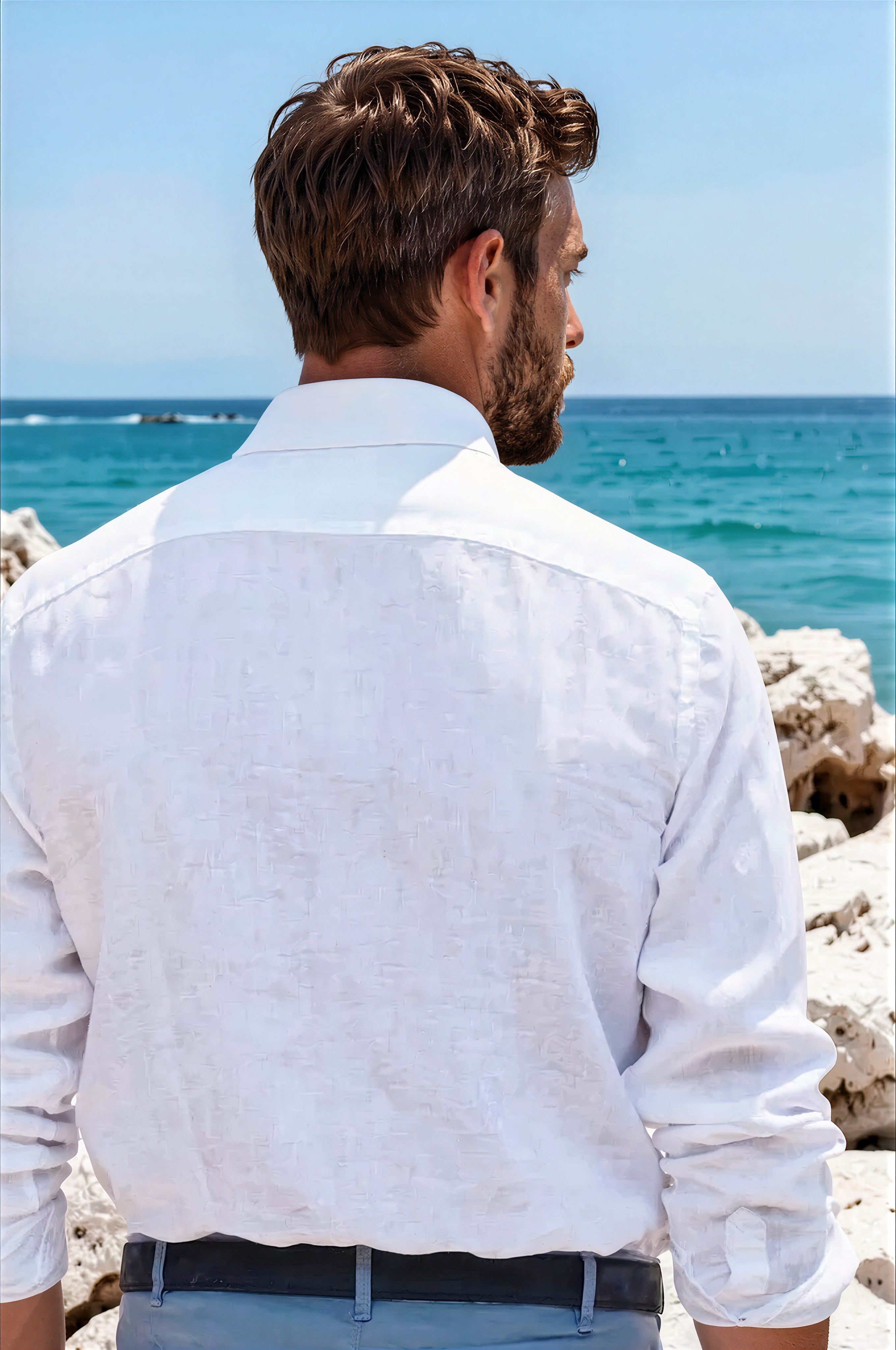 Chemise Clovis en lin - Blanc-CHEMISE HOMME-Curling-Paris