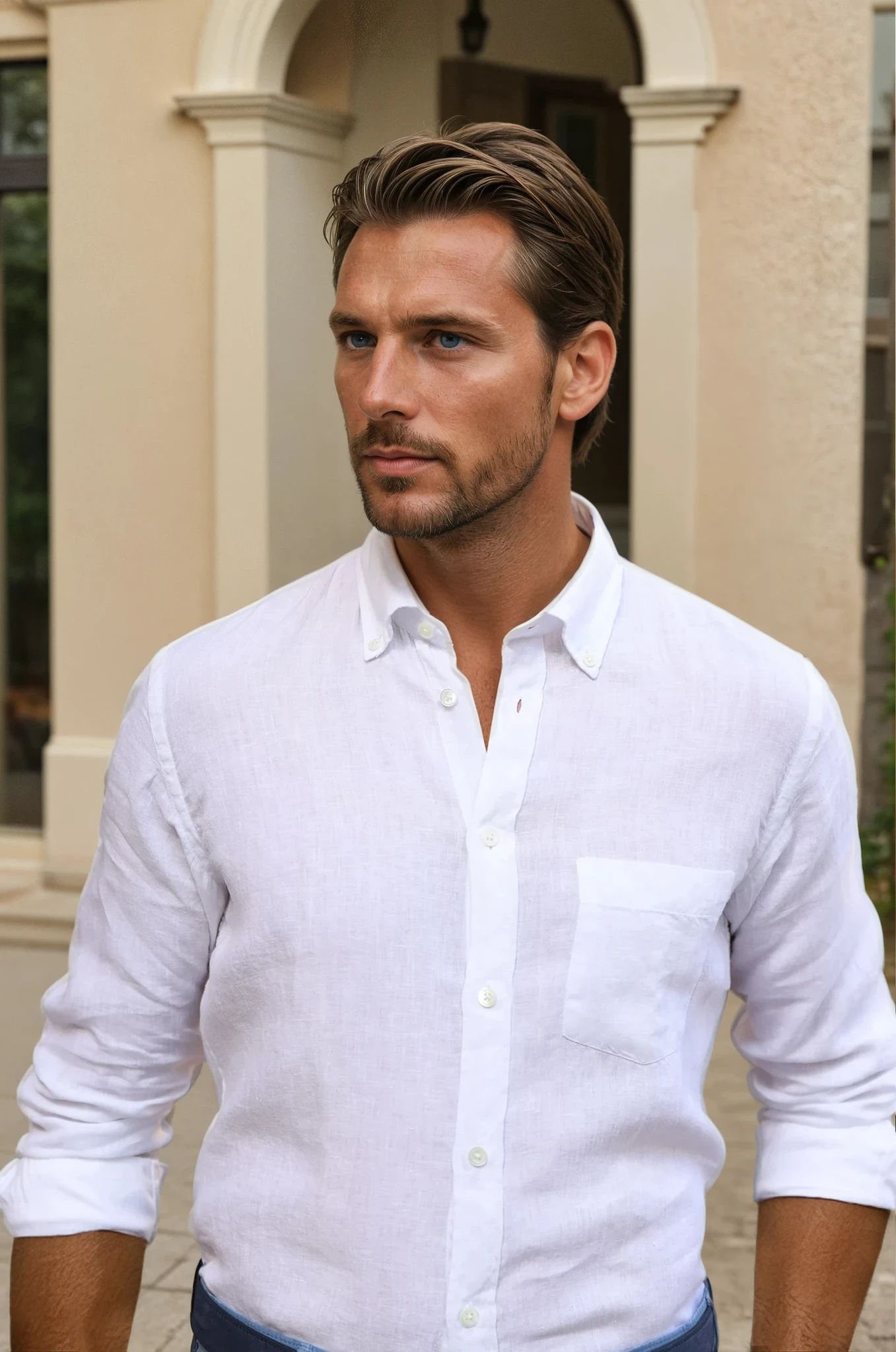 Chemise Clovis en lin - Blanc-CHEMISE HOMME-Curling-Paris