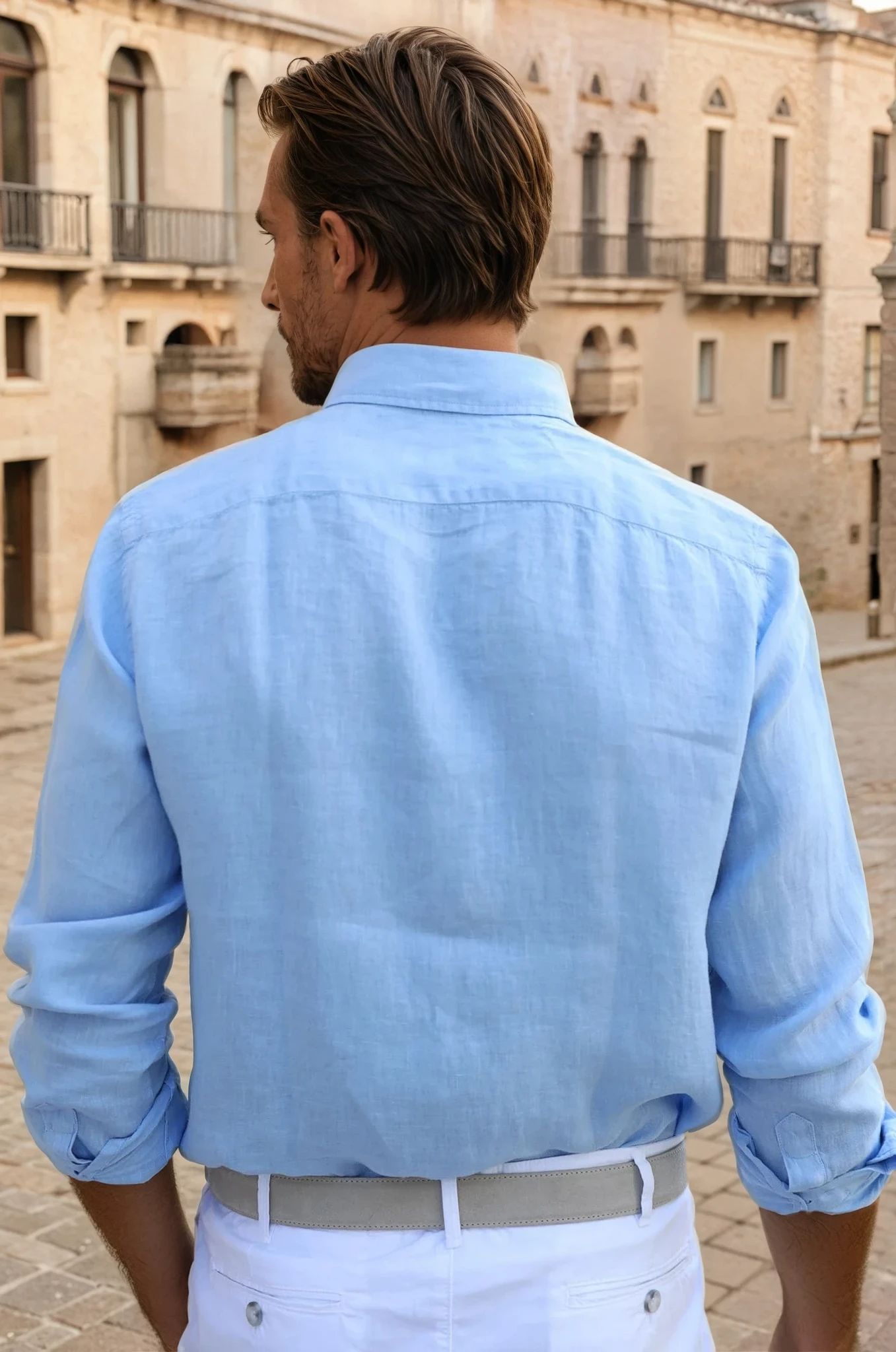 Chemise Clovis en lin - Ciel-CHEMISE HOMME-Curling-Paris