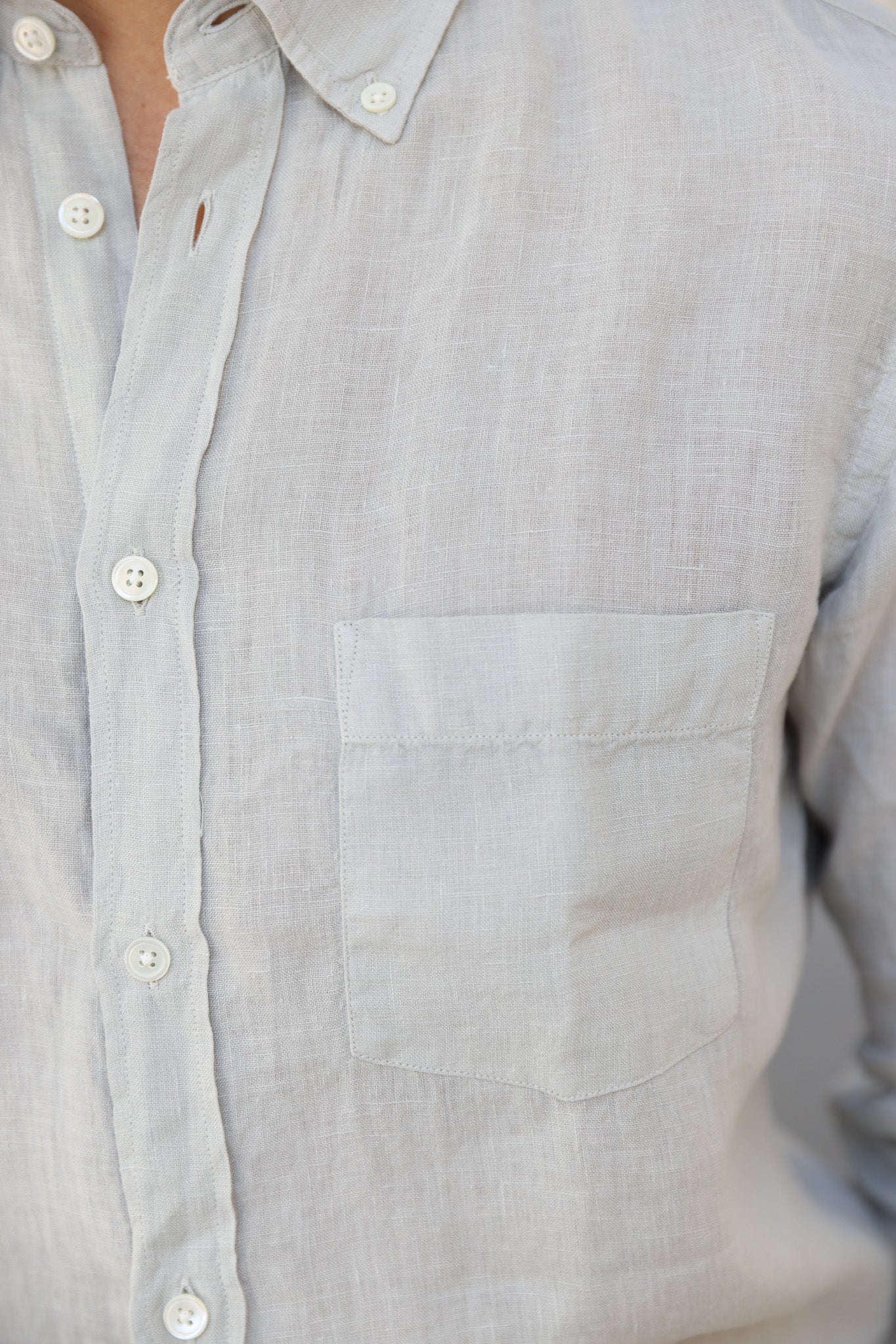 Chemise Clovis en lin - Gris clair-CHEMISE HOMME-Curling-Paris