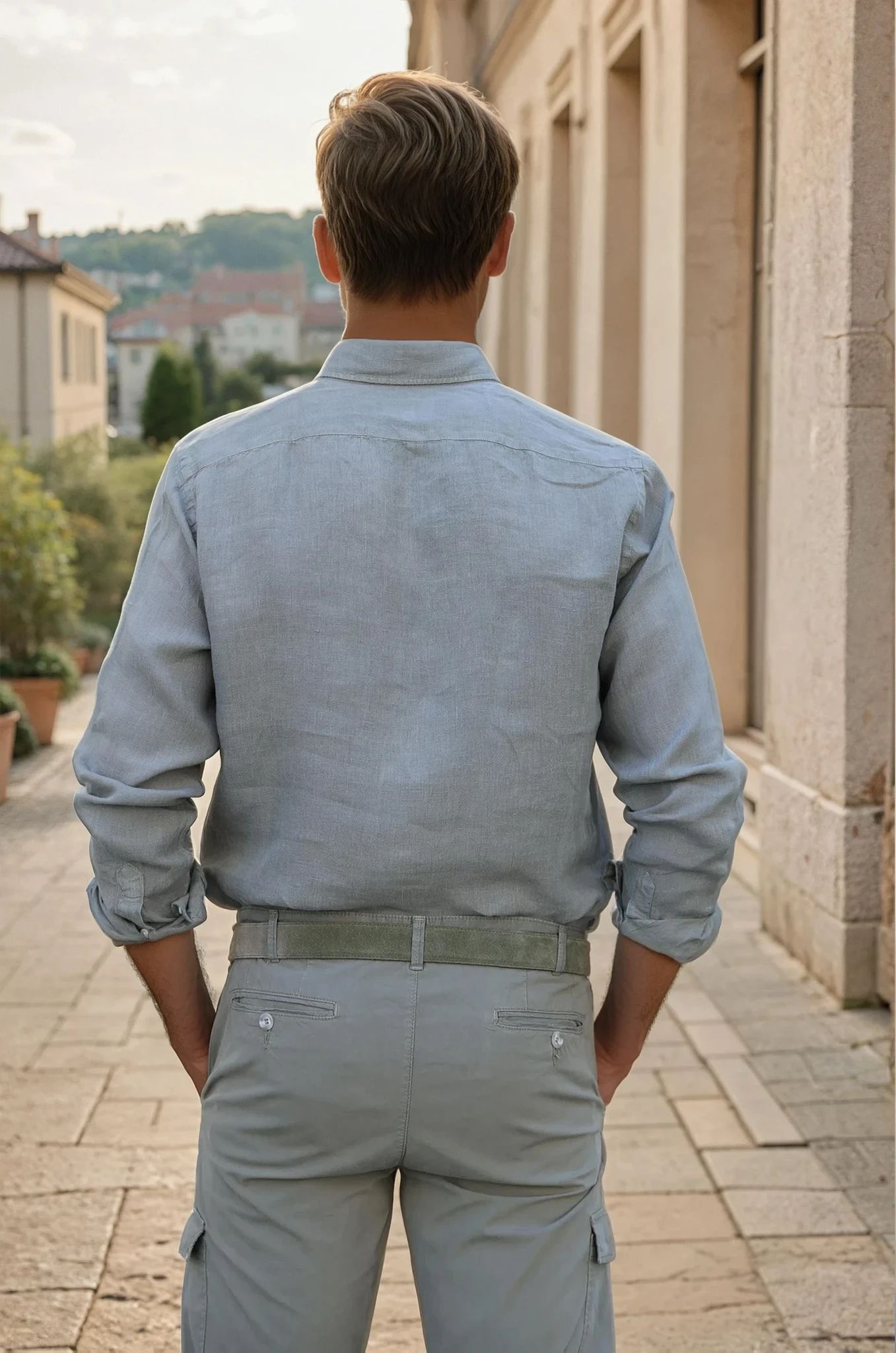 Chemise Clovis en lin - Kaki-CHEMISE HOMME-Curling-Paris