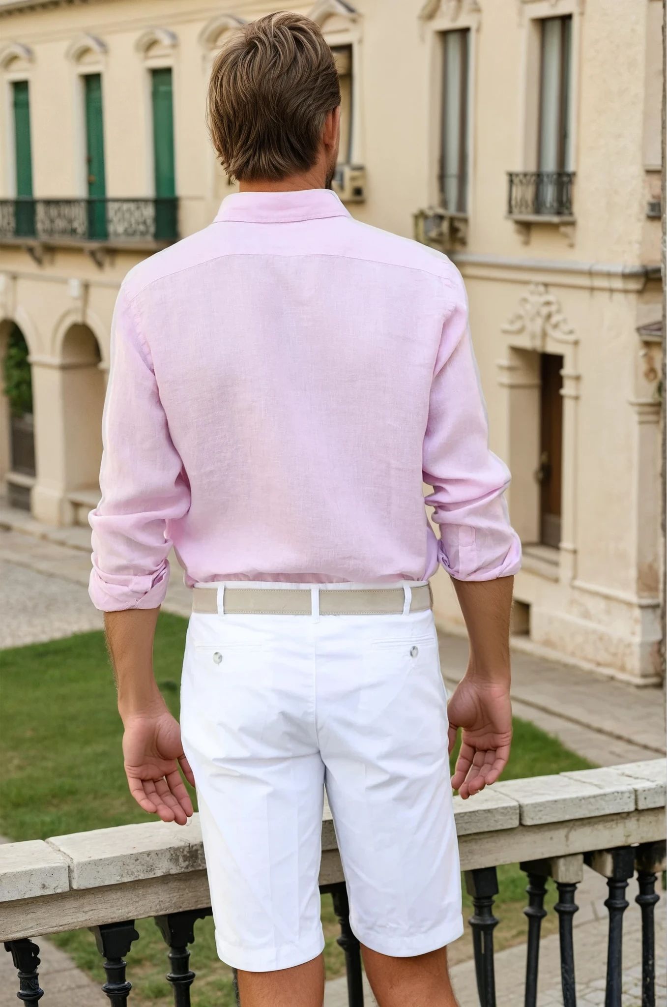 Chemise Clovis en lin - Rose-CHEMISE HOMME-Curling-Paris