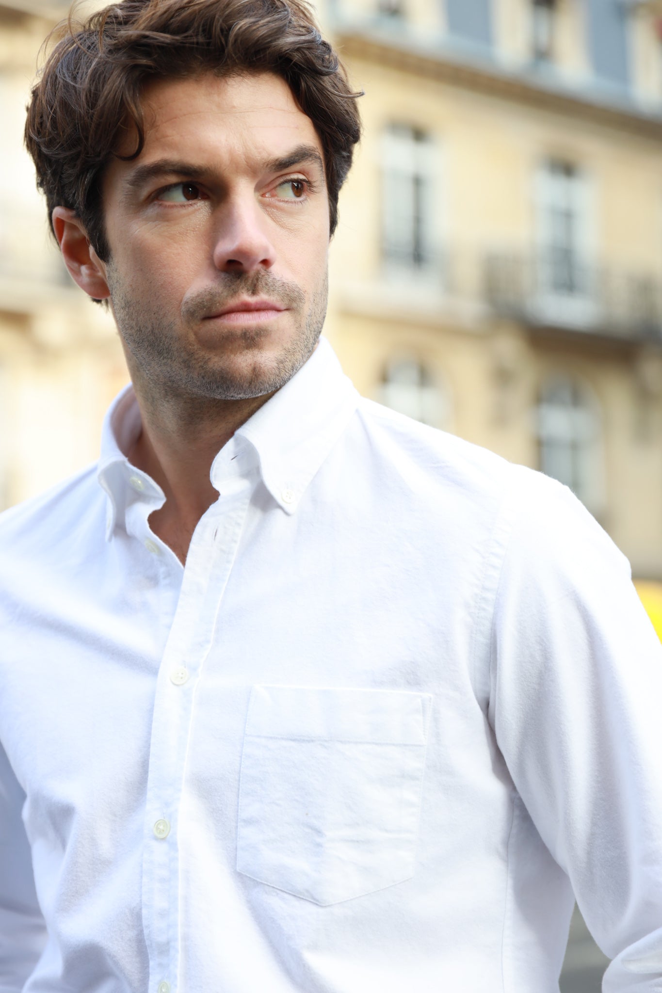 Chemise Clovis en oxford de coton peigné - Blanc-CHEMISE HOMME-Curling-Paris