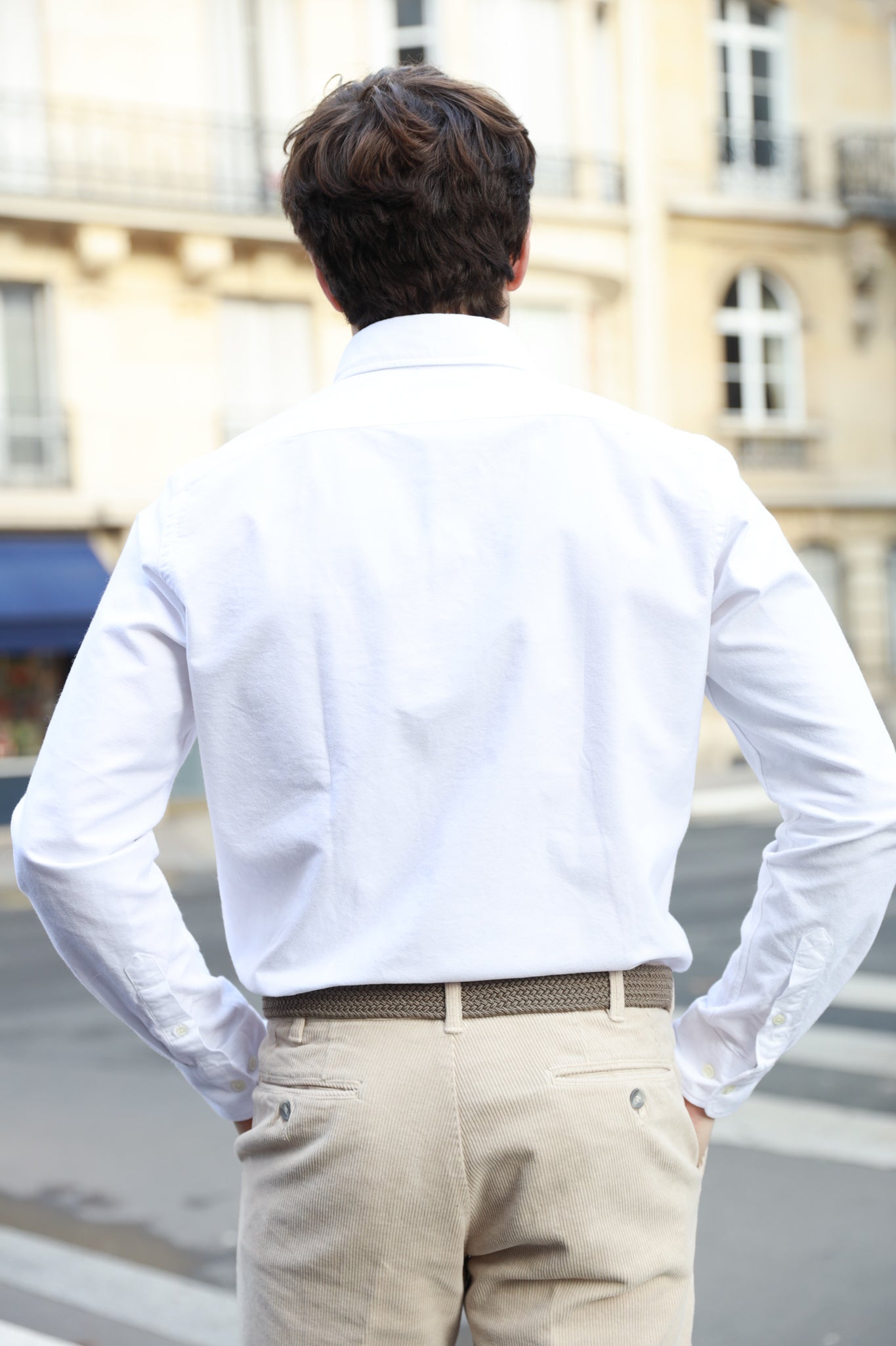 Chemise Clovis en oxford de coton peigné - Blanc-CHEMISE HOMME-Curling-Paris