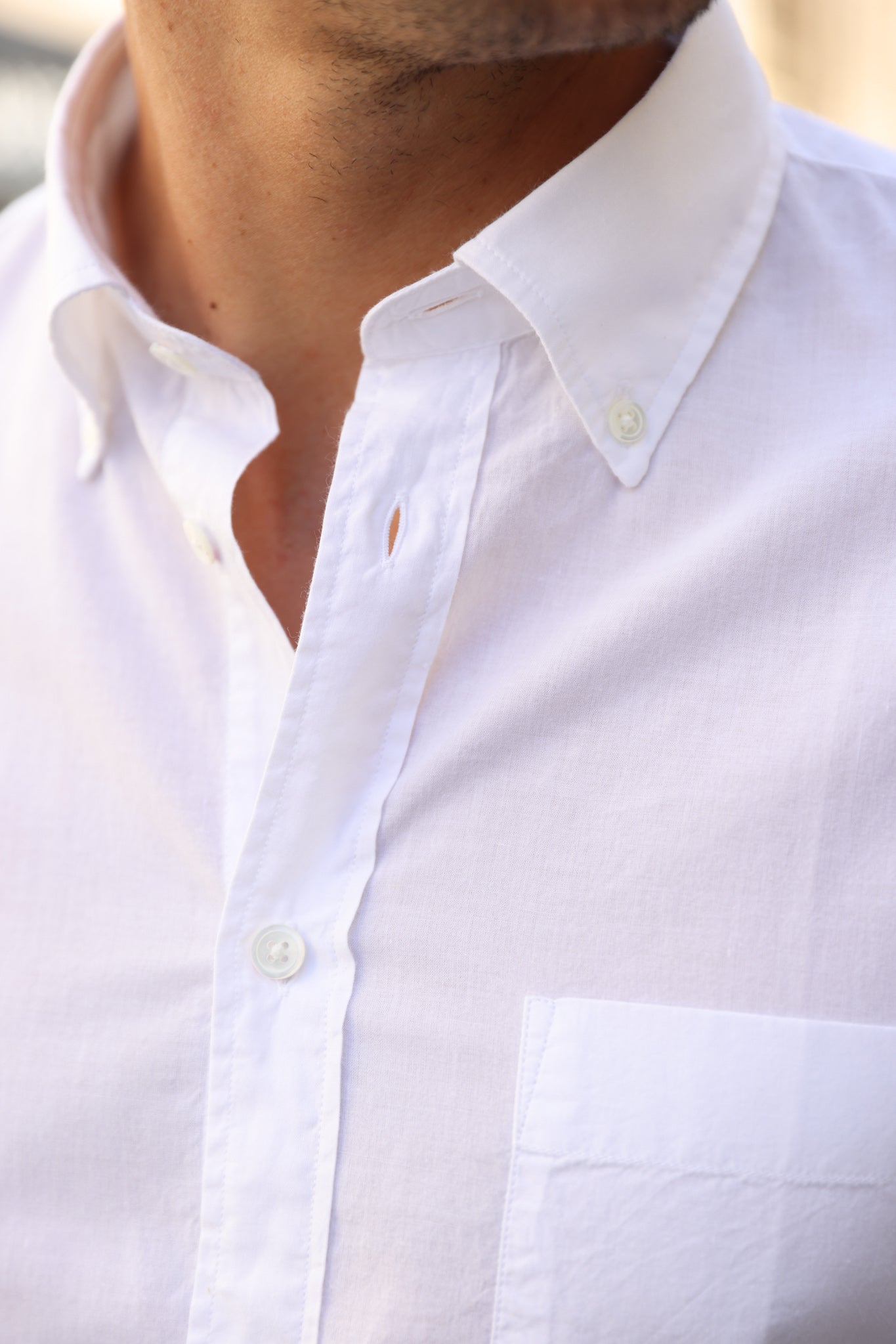 Chemise Clovis en voile de coton - Blanc-CHEMISE HOMME-Curling-Paris