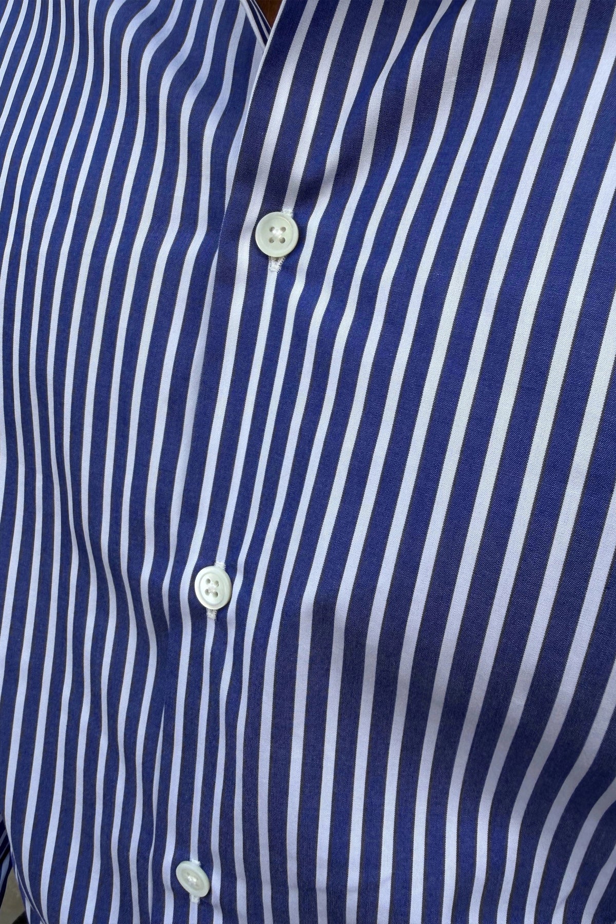 Chemise Gino en coton à rayures larges - Bleu-CHEMISE HOMME-Curling-Paris