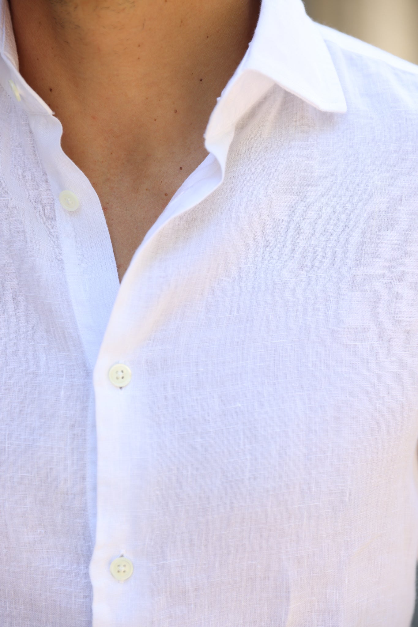 Chemise Gino en lin - Blanc-CHEMISE HOMME-Curling-Paris