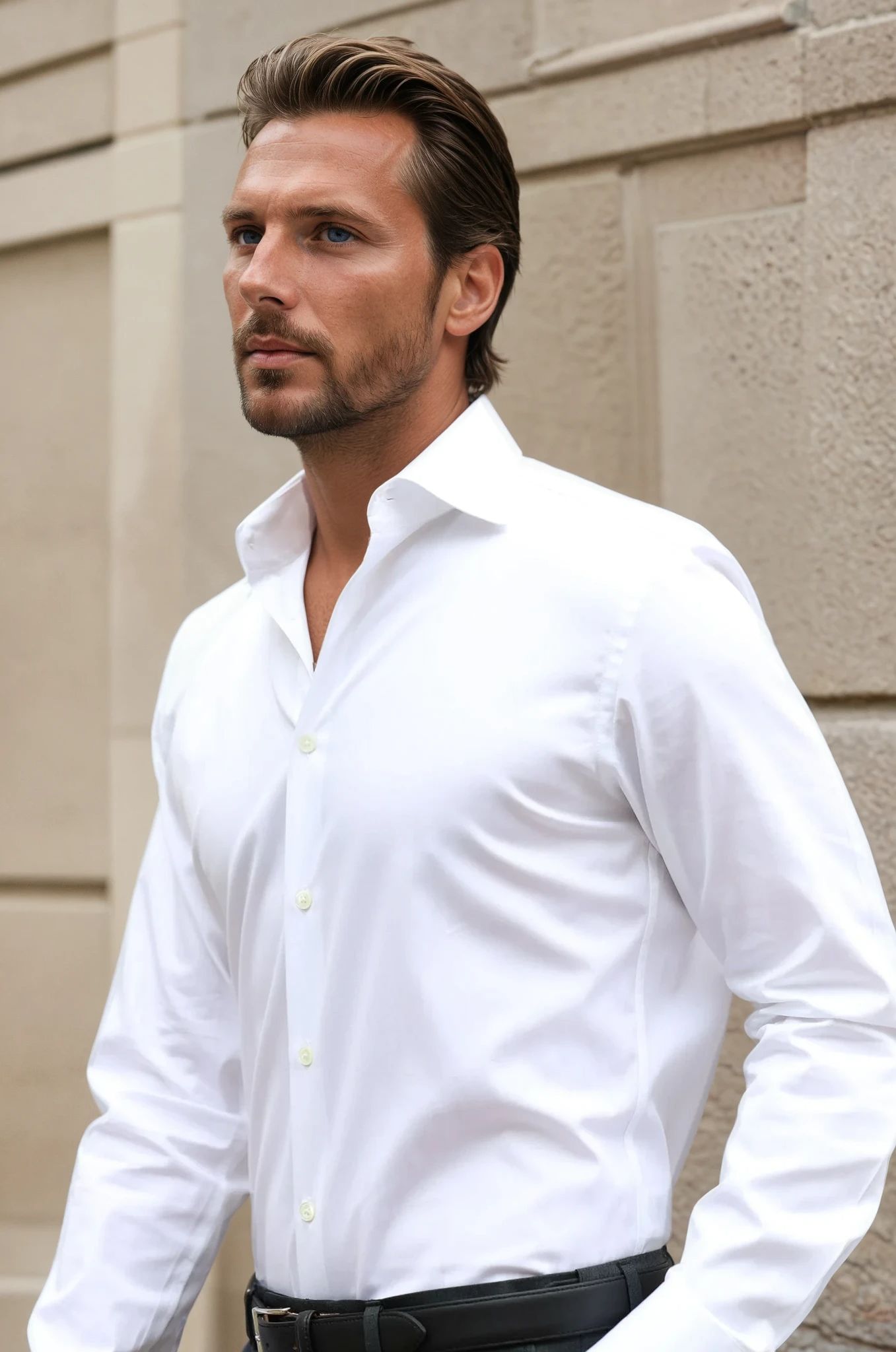 Chemise Gio col italien en popeline - Blanc-CHEMISE HOMME-Curling-Paris