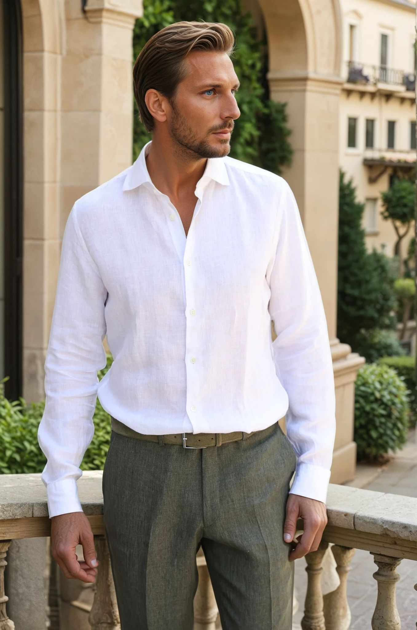Chemise Gio en lin - Blanc-CHEMISE HOMME-Curling-Paris