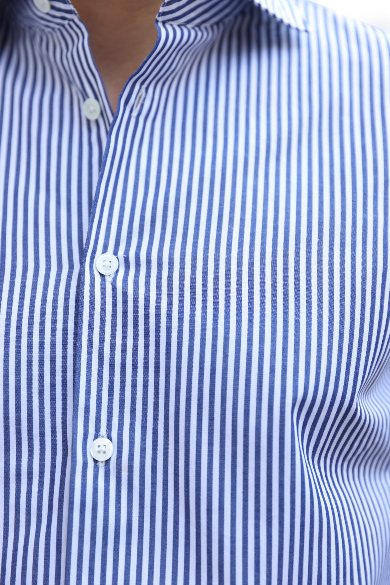Chemise Gio en popeline de coton - Baton Marine-CHEMISE HOMME-Curling-Paris