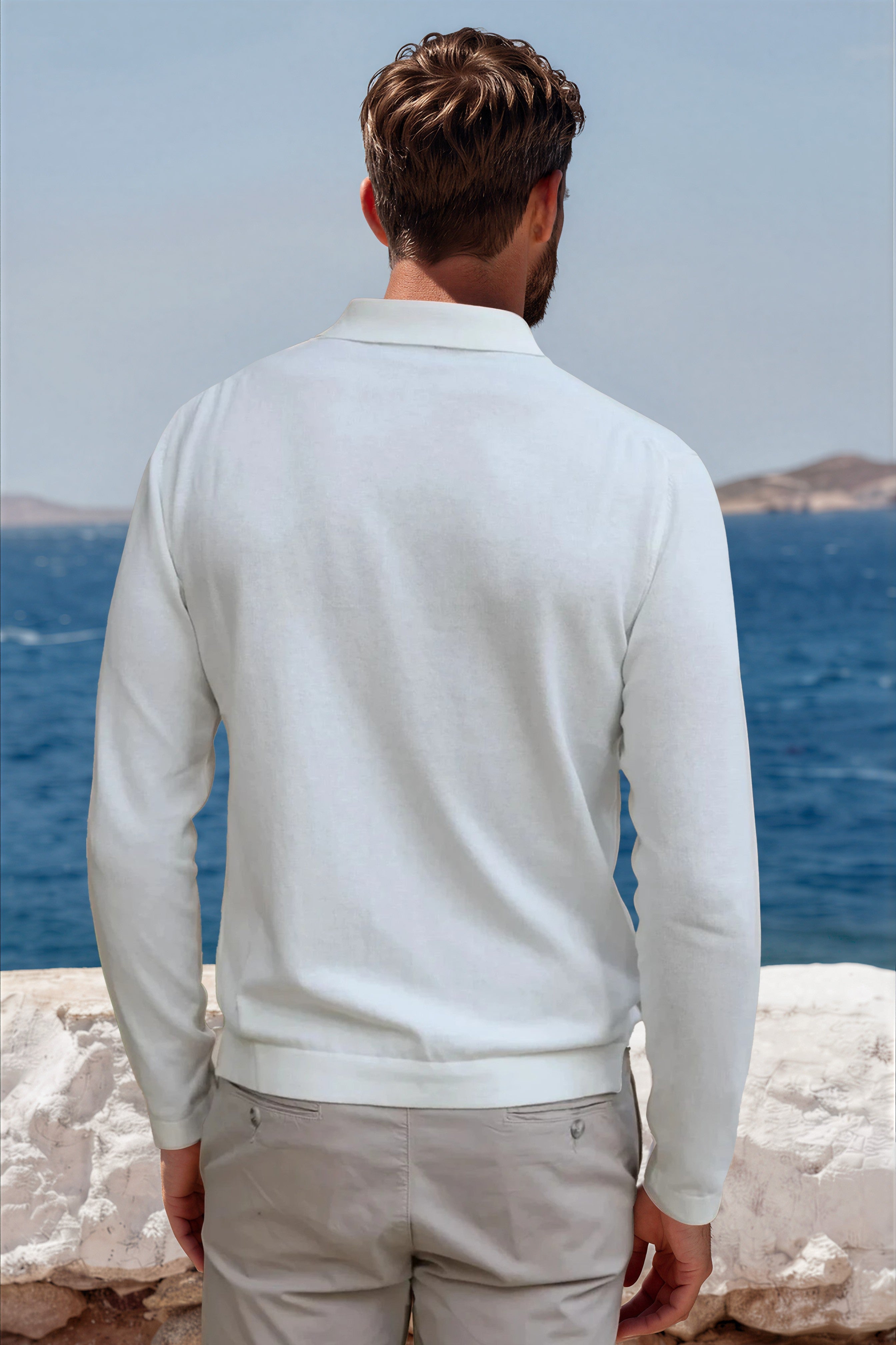 Chemise Paolo en maille de coton - Ecru-CHEMISE HOMME-Curling-Paris