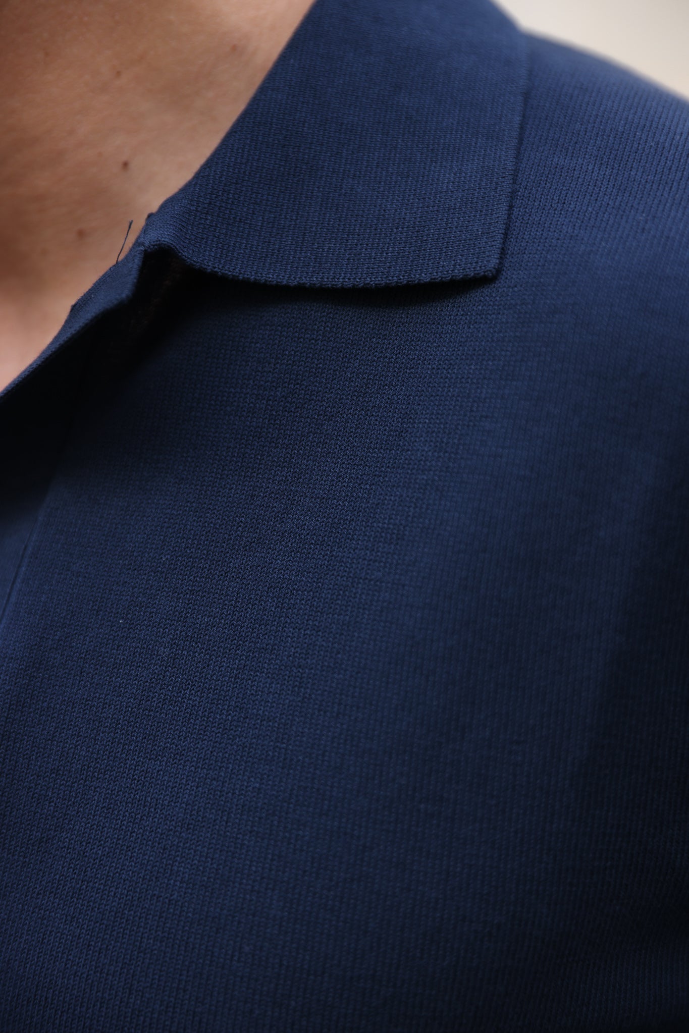 Chemise Paolo en maille de coton - Marine-CHEMISE HOMME-Curling-Paris