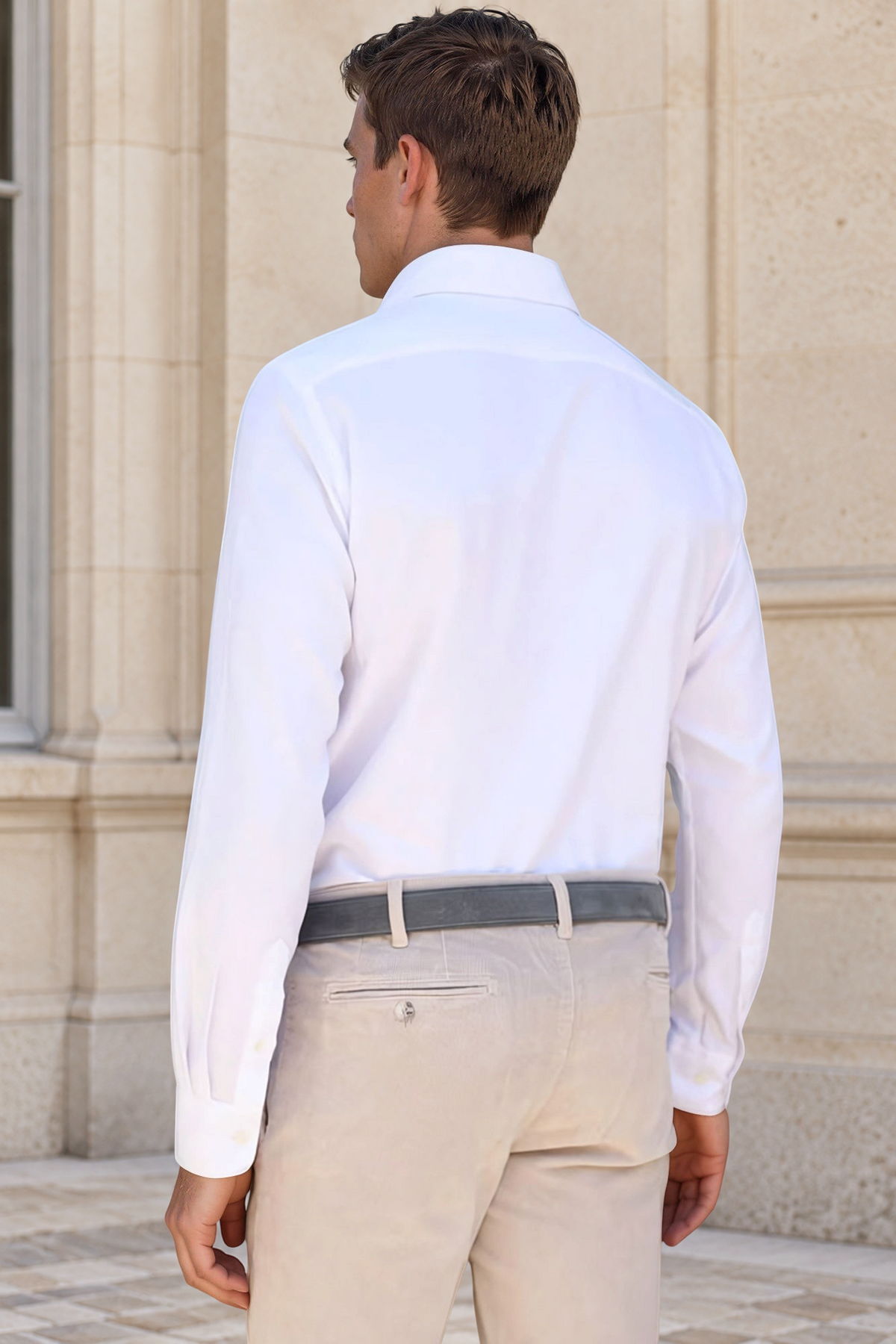 Chemise Popover en flanelle de coton - Blanc-CHEMISE HOMME-Curling-Paris
