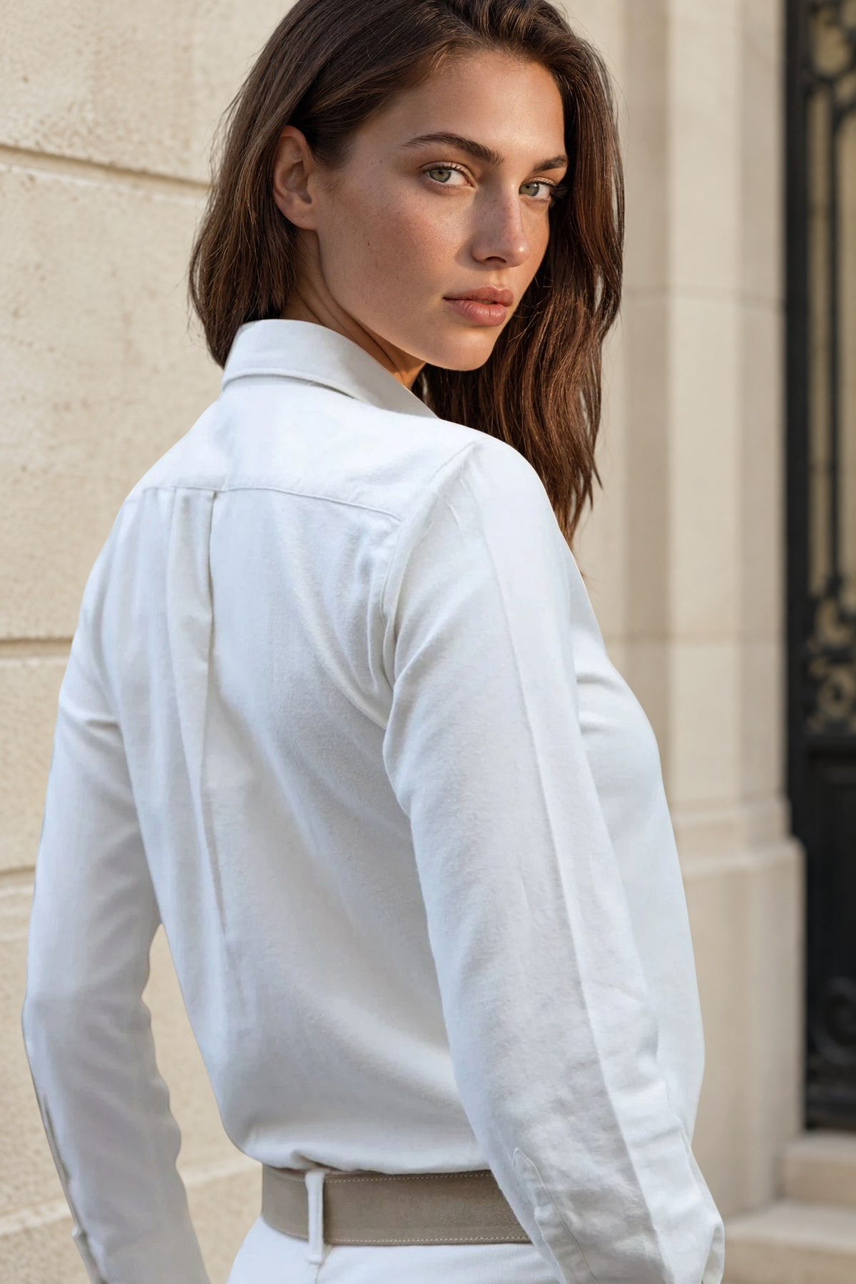 Chemisier Adele en flanelle de coton - Ecru-CHEMISIER FEMME-Curling-Paris