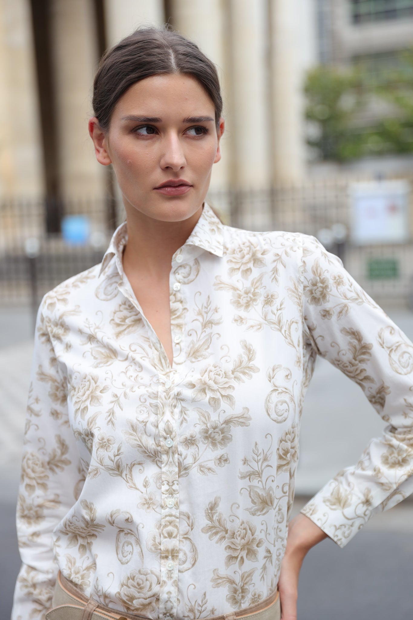 Chemisier Canelle en coton - Dolce Beige-CHEMISIER FEMME-Curling-Paris
