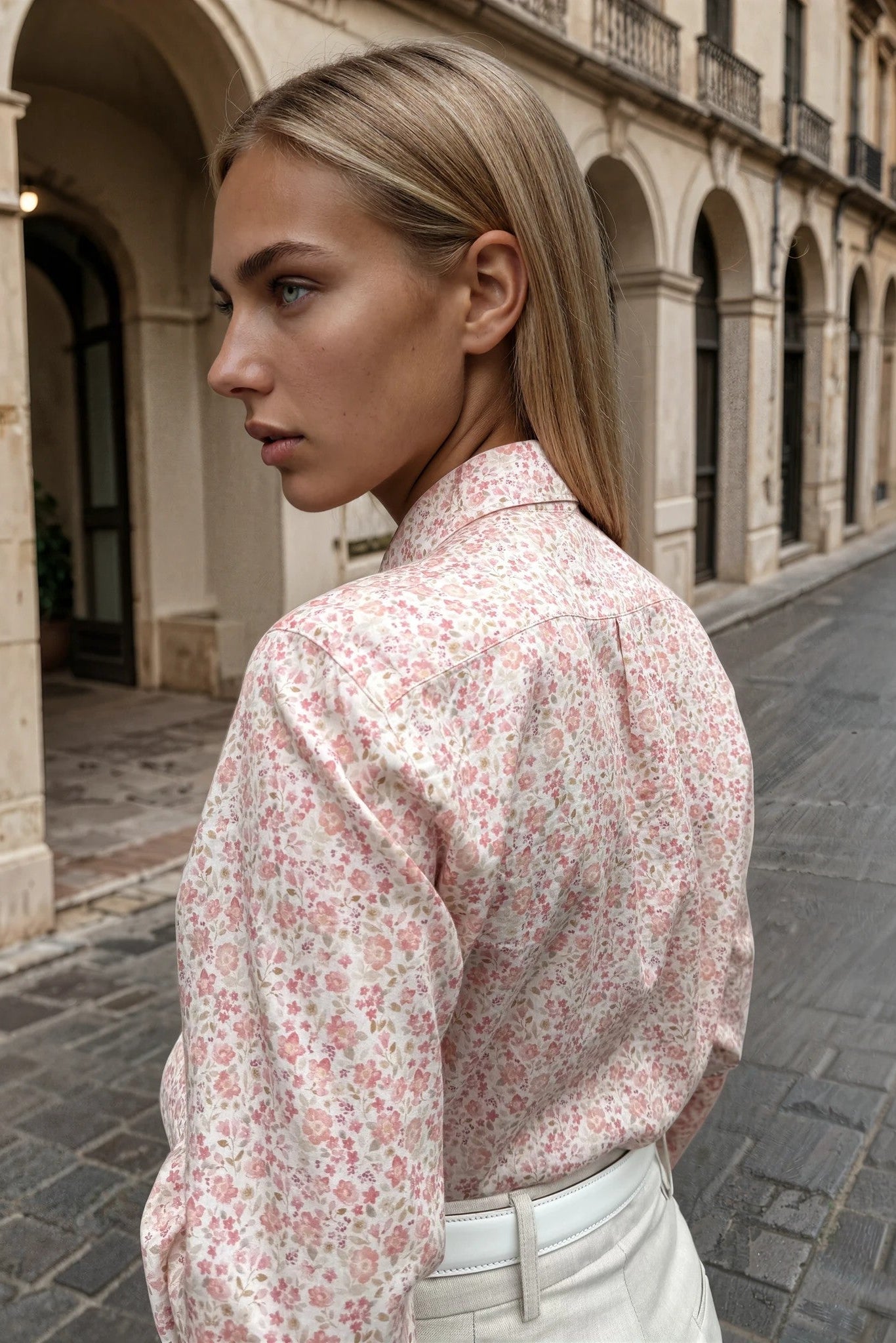 Chemisier Canelle en coton - Fleurs Roses-CHEMISIER FEMME-Curling-Paris