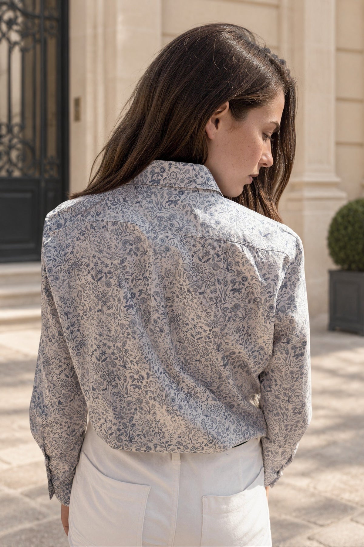 Chemisier Canelle en coton Liberty of London - Ciel-CHEMISIER FEMME-Curling-Paris